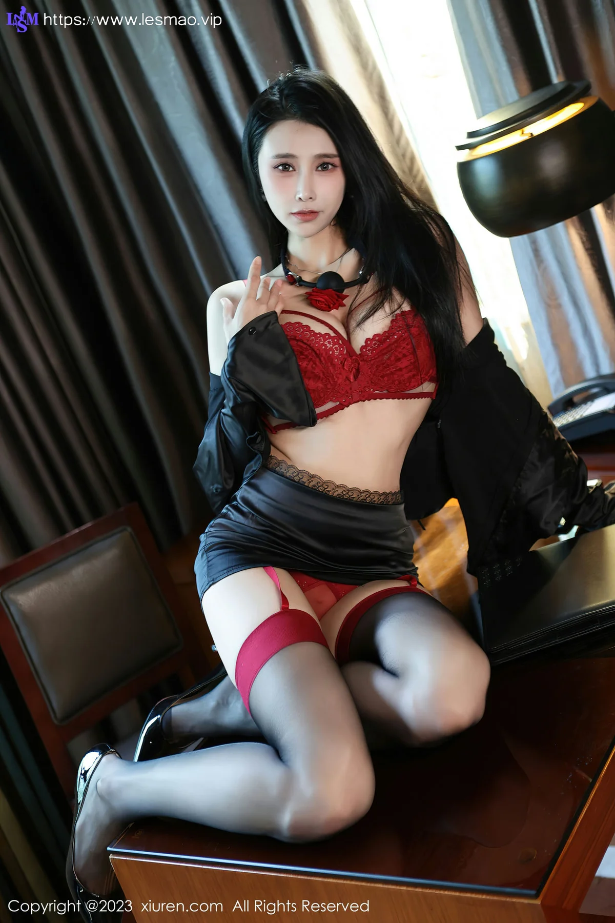 XiuRen 秀人 No.7630  草莓mm 红色蕾丝内衣性感写真 - 26