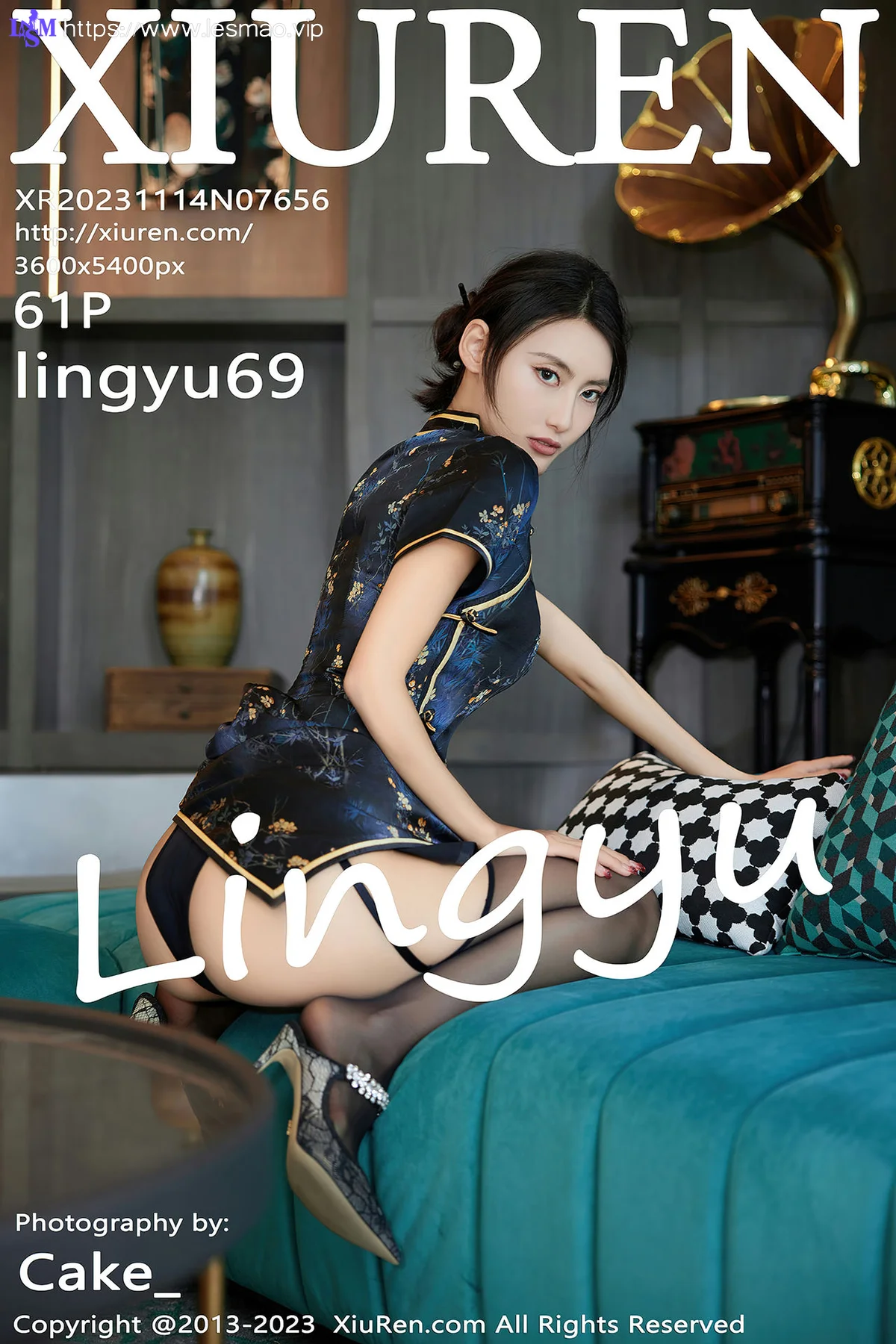 XiuRen 秀人 No.7656  lingyu69 深色旗袍服饰性感写真1 - 62
