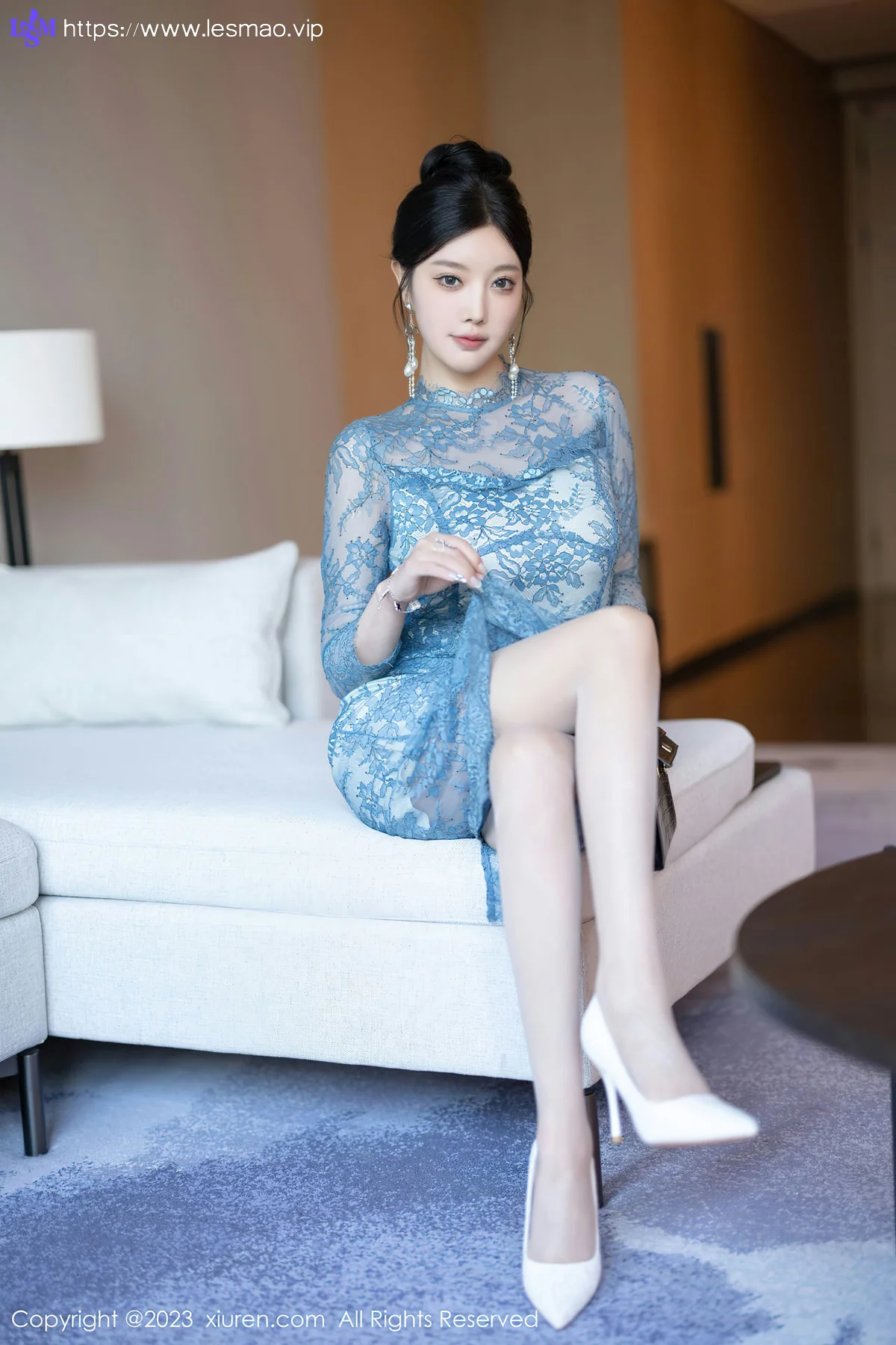 XiuRen 秀人 No.7732  杨晨晨Yome 灰色薄纱旗袍性感写真11 - 11