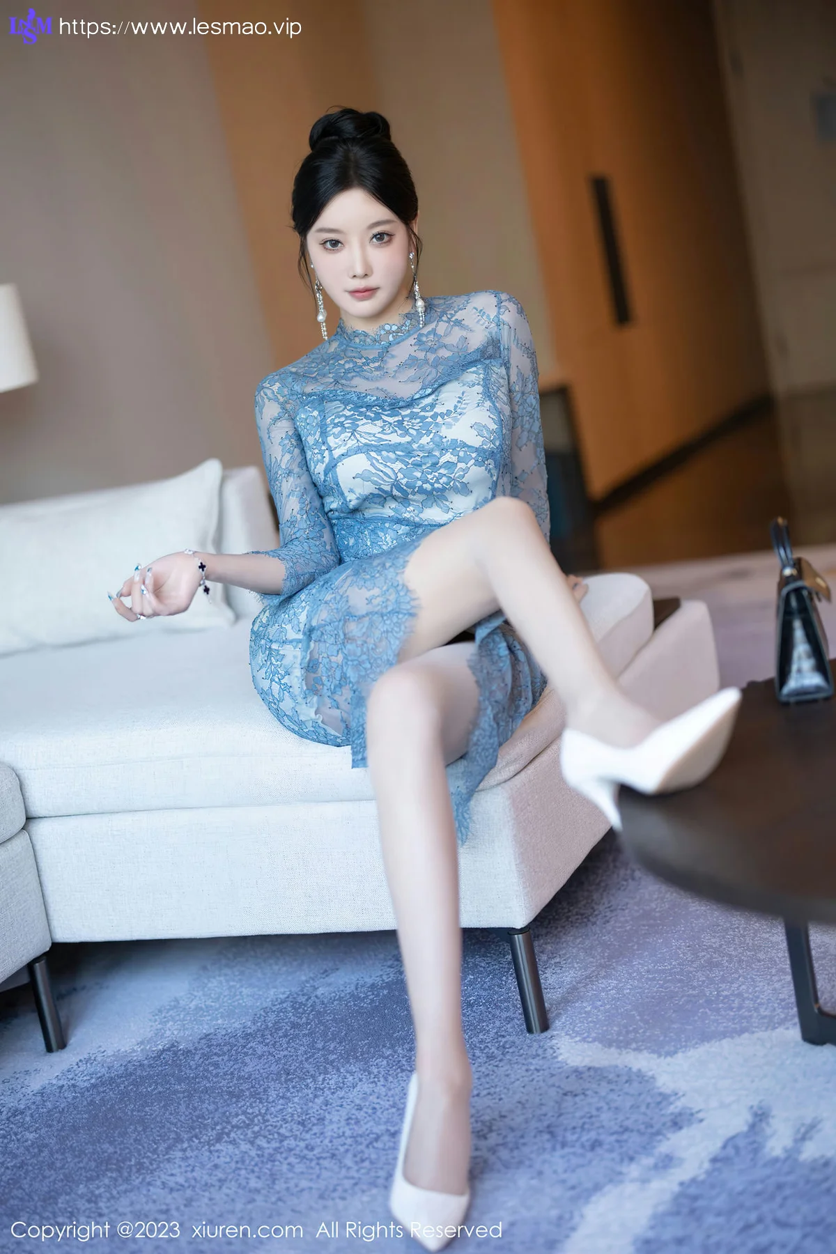 XiuRen 秀人 No.7732  杨晨晨Yome 灰色薄纱旗袍性感写真11 - 12