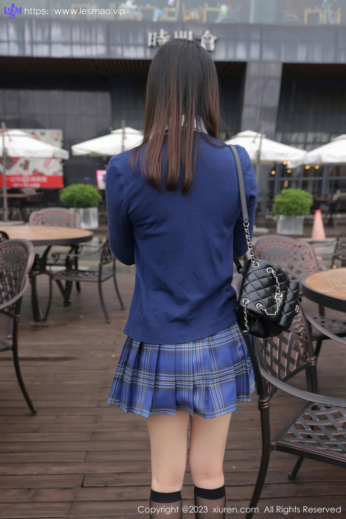 XiuRen 秀人 No.7754  豆瓣酱 白色蕾丝蓝色格子短裙写真111 - 17