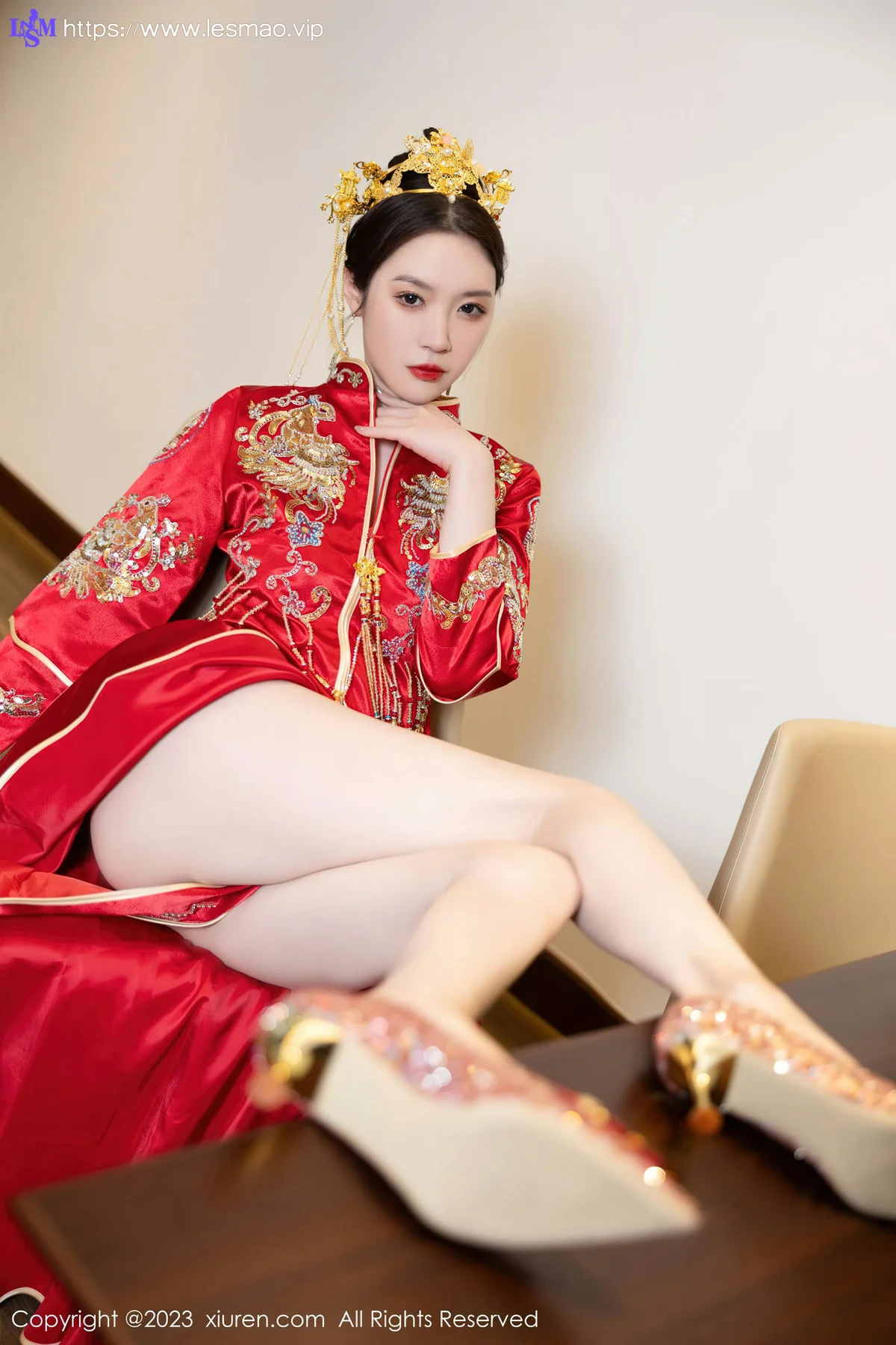 XiuRen 秀人 No.7766  梦心玥 红色中式婚服安吉旅拍111 - 20
