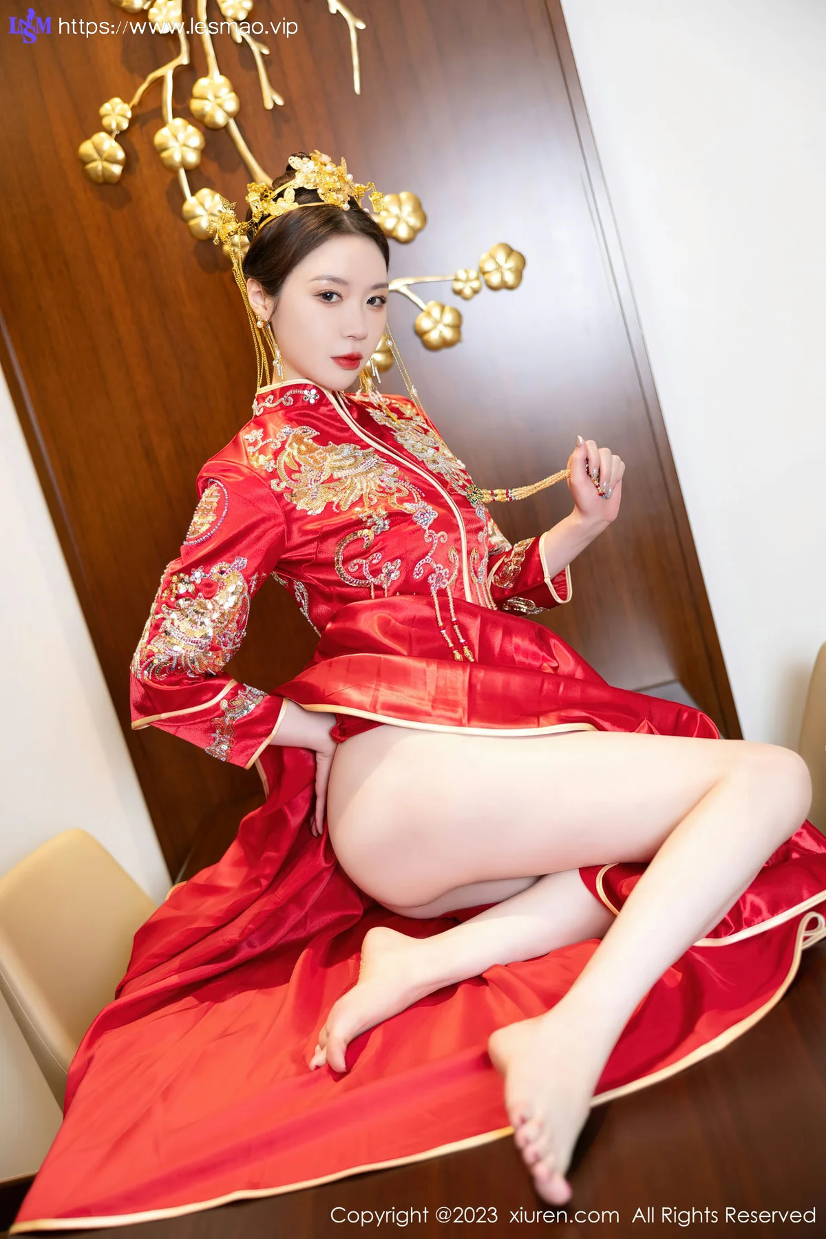 XiuRen 秀人 No.7766  梦心玥 红色中式婚服安吉旅拍111 - 23