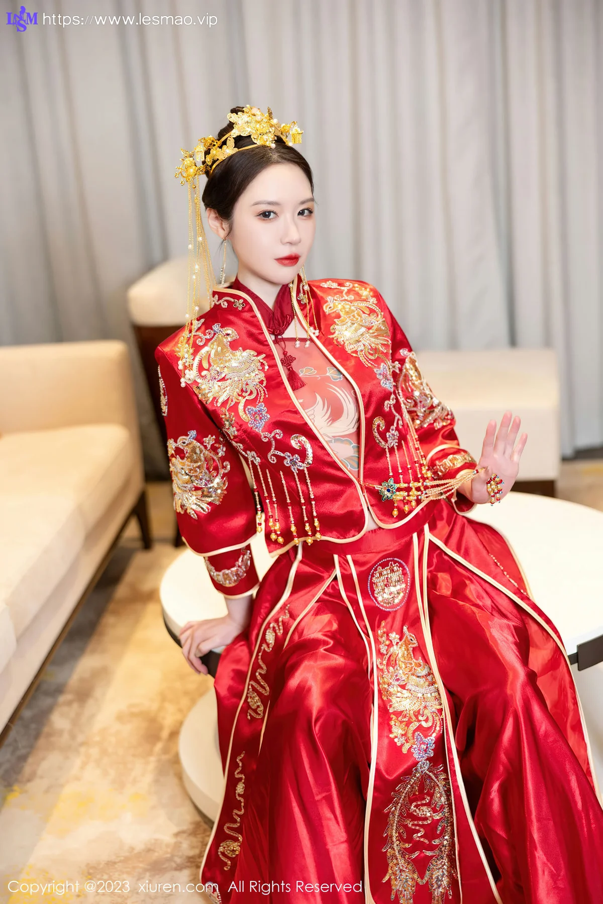 XiuRen 秀人 No.7766  梦心玥 红色中式婚服安吉旅拍111 - 26