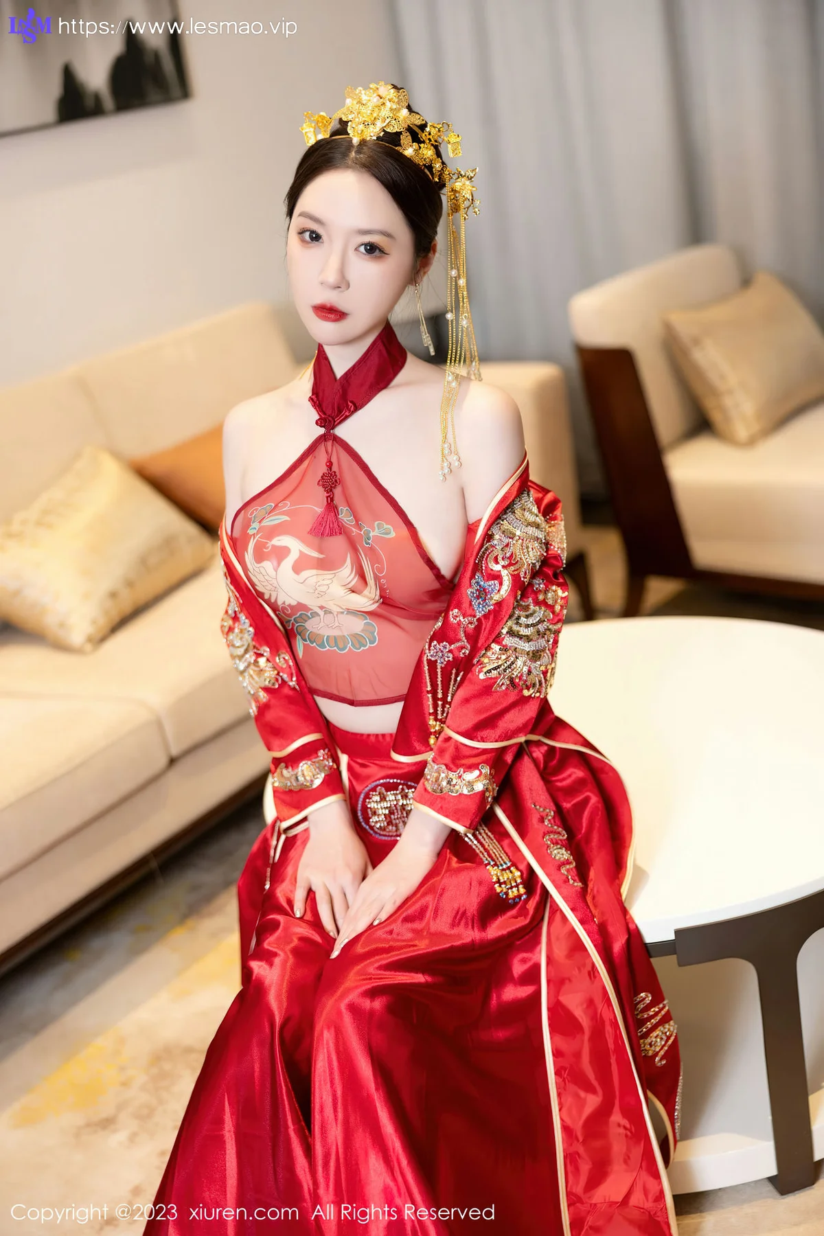 XiuRen 秀人 No.7766  梦心玥 红色中式婚服安吉旅拍111 - 28