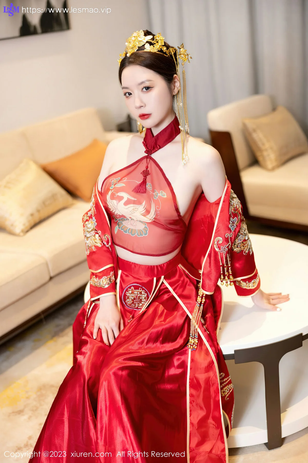 XiuRen 秀人 No.7766  梦心玥 红色中式婚服安吉旅拍111 - 29