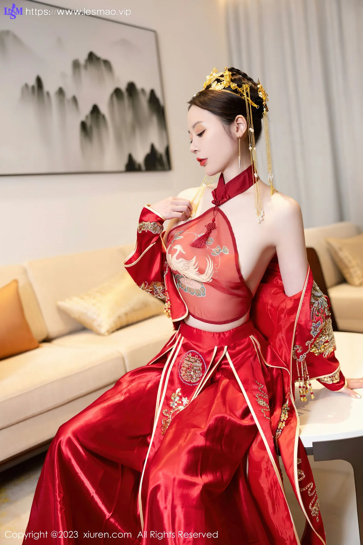 XiuRen 秀人 No.7766  梦心玥 红色中式婚服安吉旅拍111 - 31