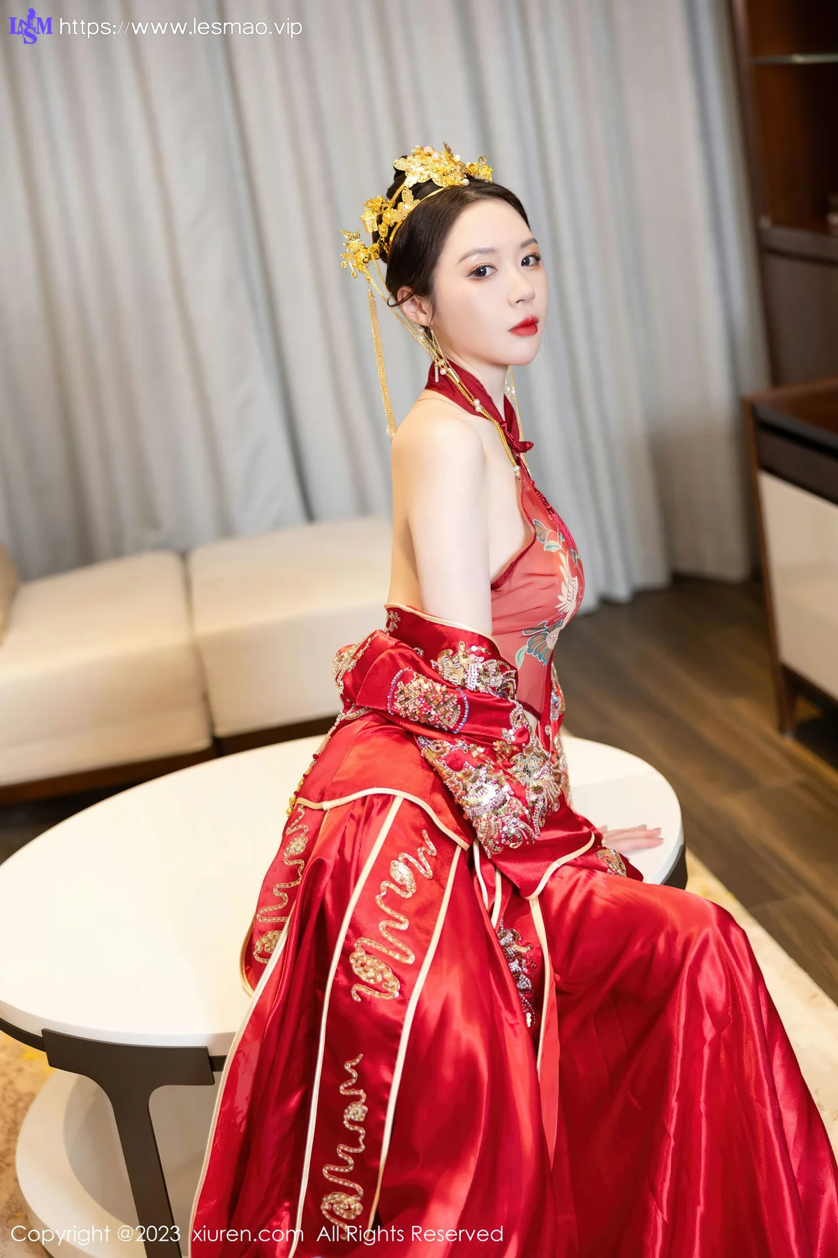 XiuRen 秀人 No.7766  梦心玥 红色中式婚服安吉旅拍111 - 32