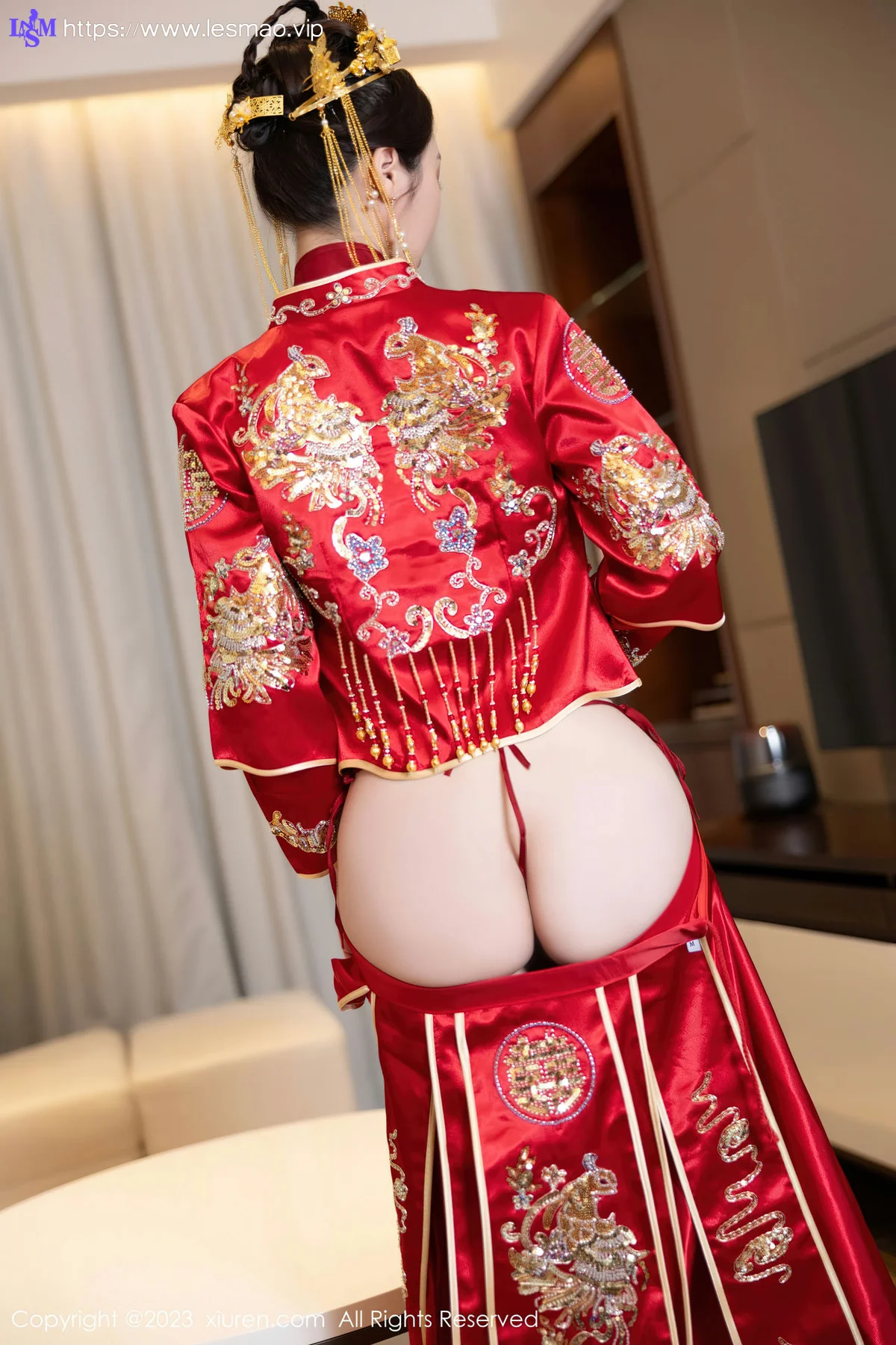 XiuRen 秀人 No.7766  梦心玥 红色中式婚服安吉旅拍111 - 36