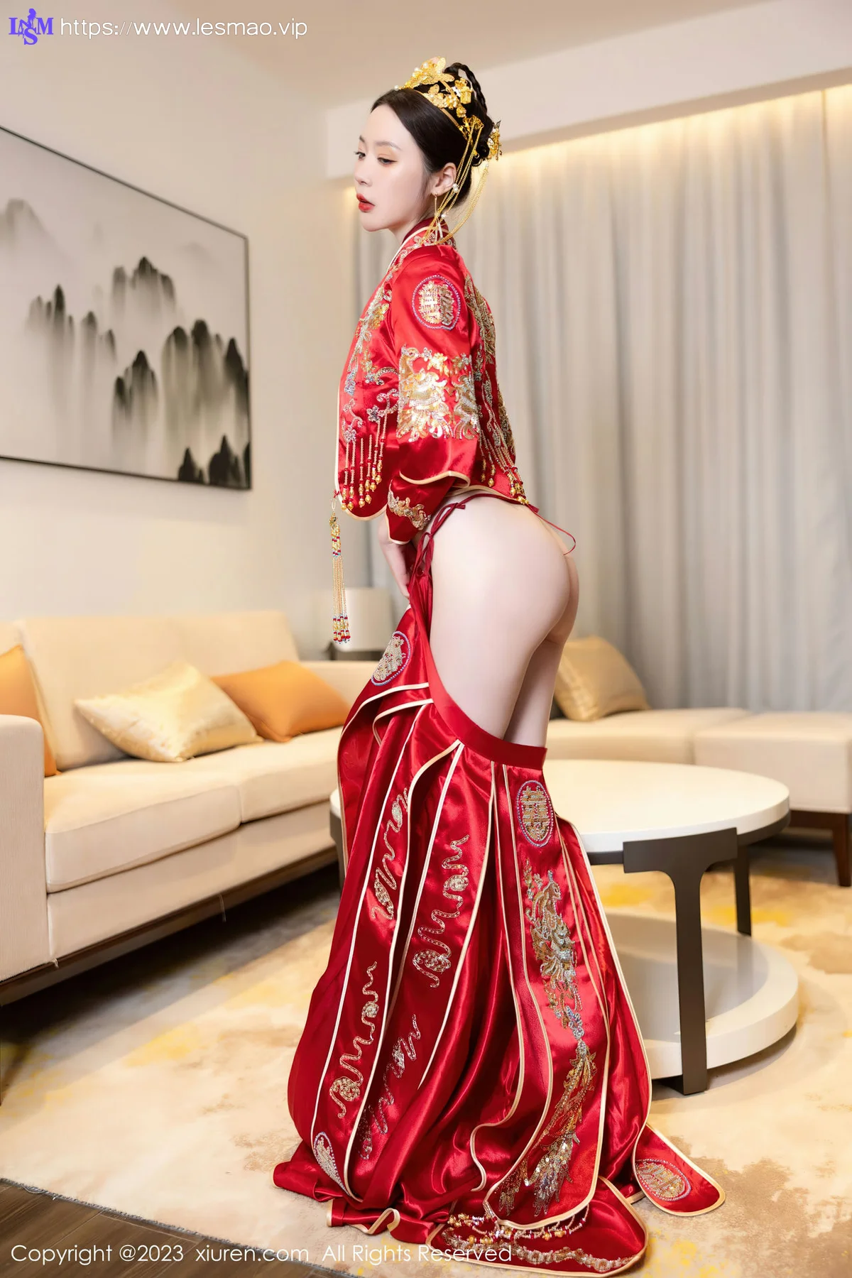 XiuRen 秀人 No.7766  梦心玥 红色中式婚服安吉旅拍111 - 42