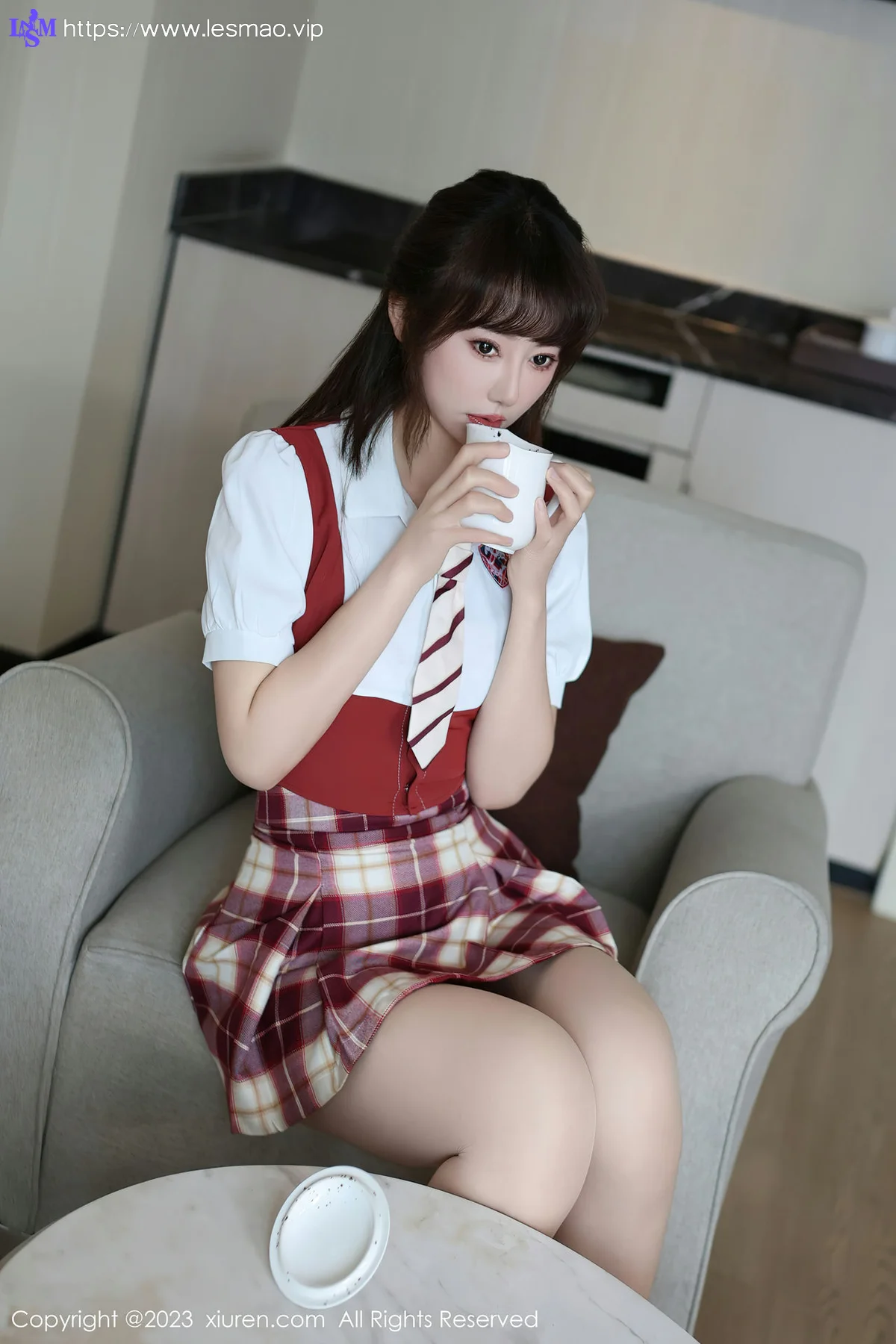 XiuRen 秀人 No.7851  金tiao 红色轻透内衣性感写真22 - 23