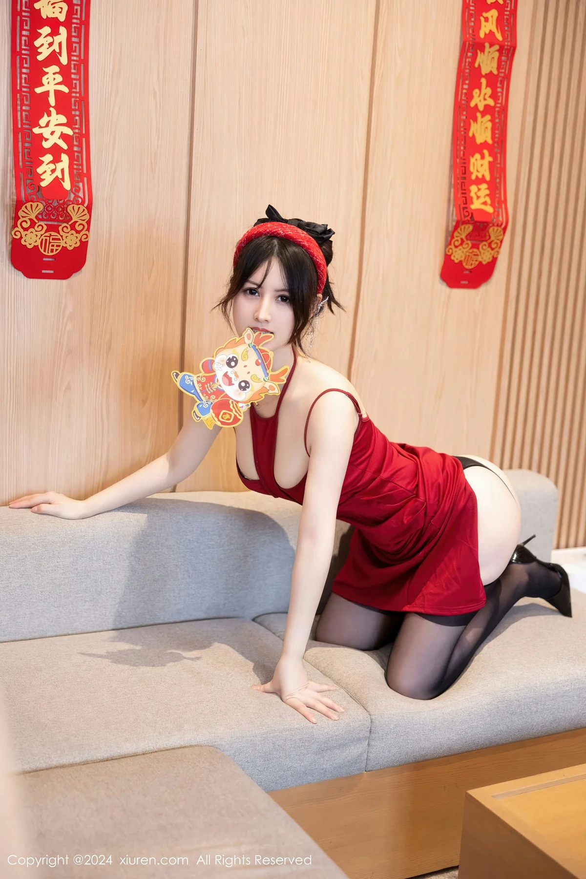 XiuRen 秀人 No.8078  诗诗kiki 红色情趣吊带写真1 - 25