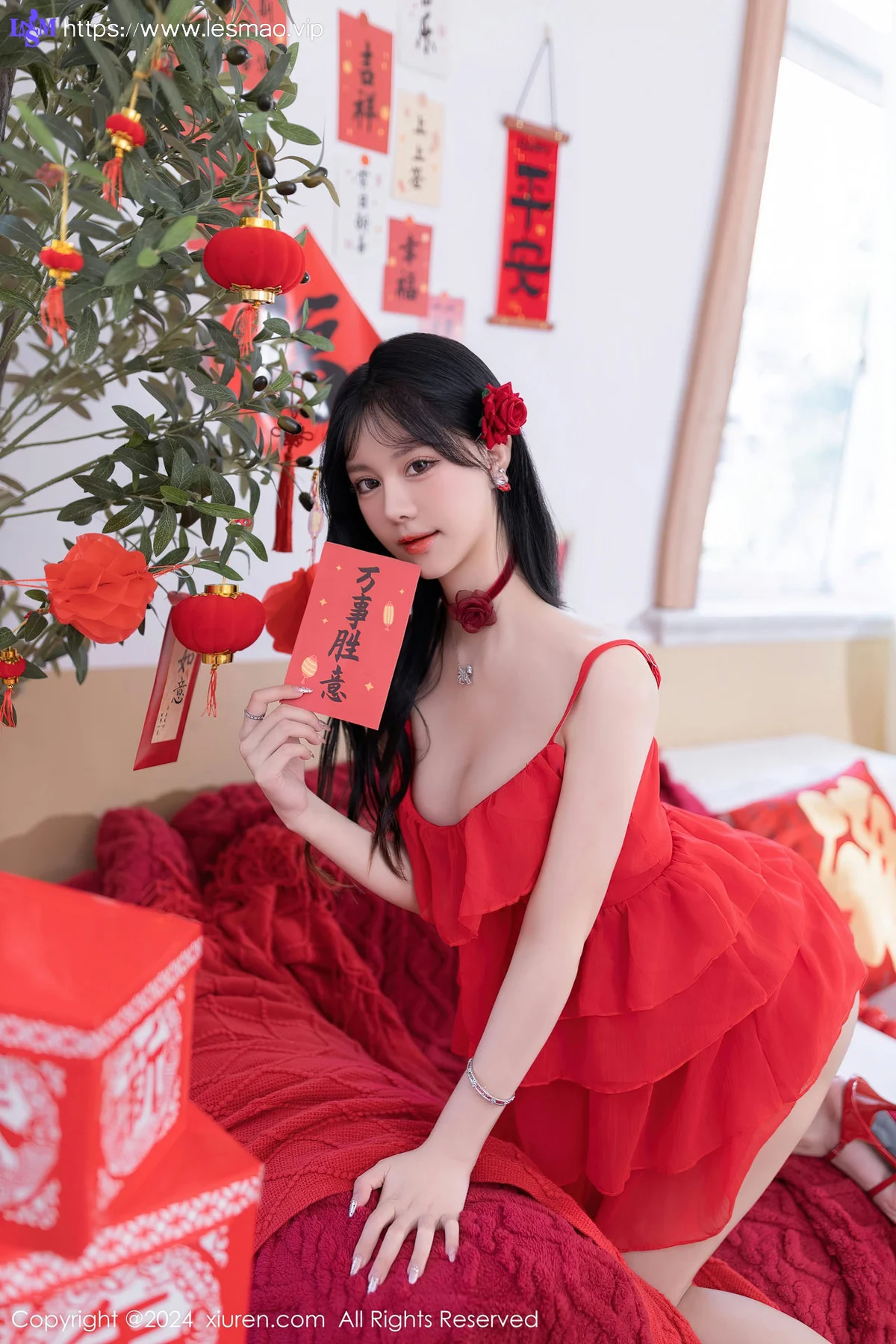 XiuRen 秀人 No.8098  幼幼 红色贺新春主题泰国旅拍22 - 15