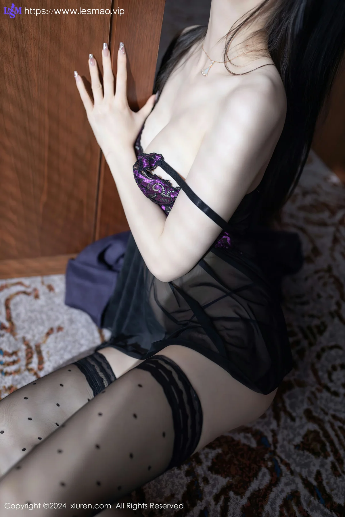 XiuRen 秀人 No.8195  小逗逗 紫色蕾丝情趣内衣性感写真11 - 20