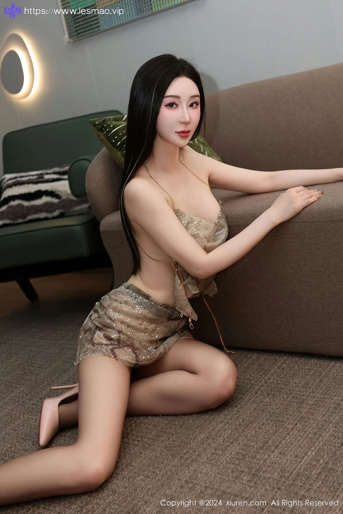 XiuRen 秀人 No.8207  田兮白 吊带情趣短裙性感写真 - 36