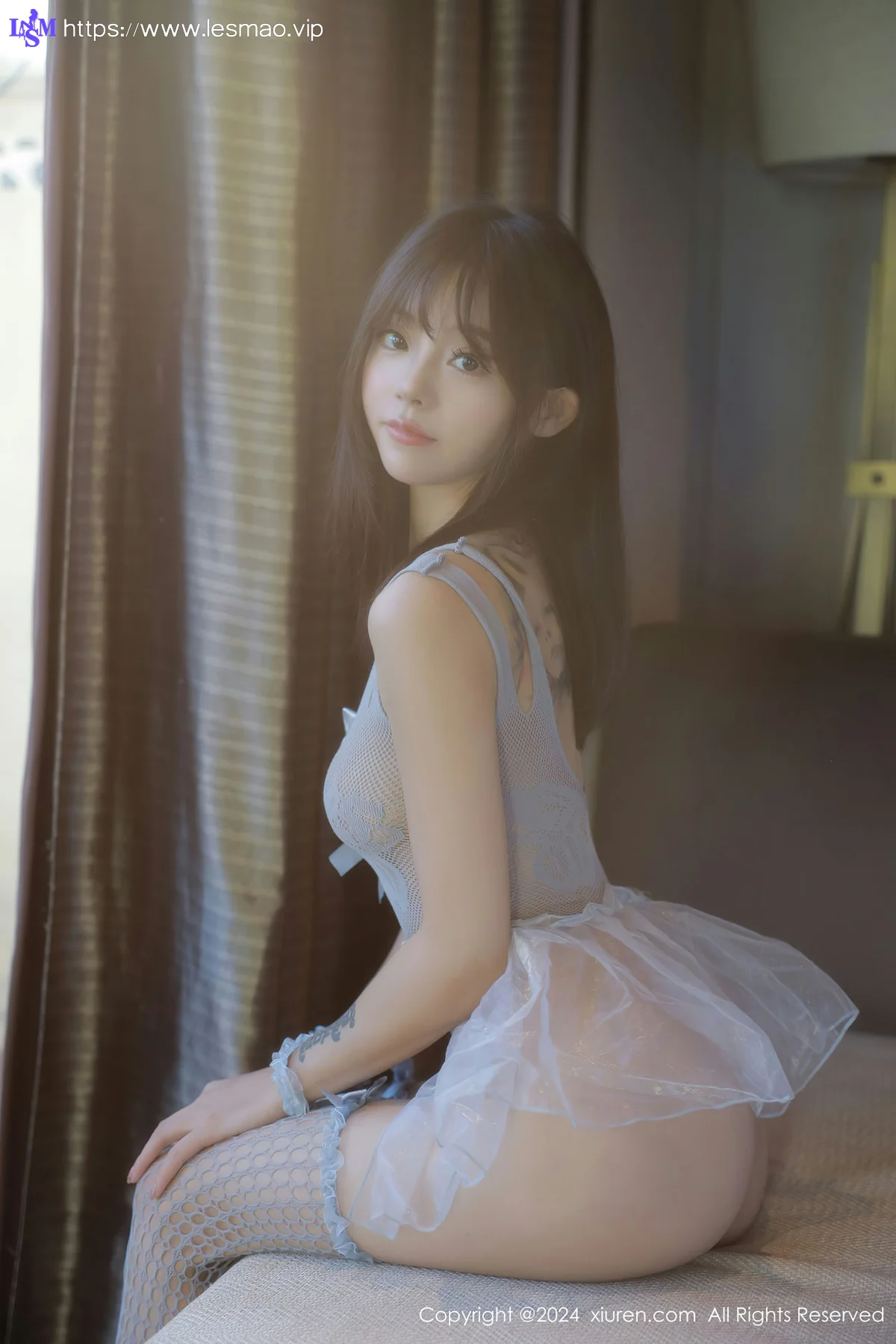 XiuRen 秀人 No.8214  佘贝拉bella 灰色轻透薄纱情趣性感写真 - 16