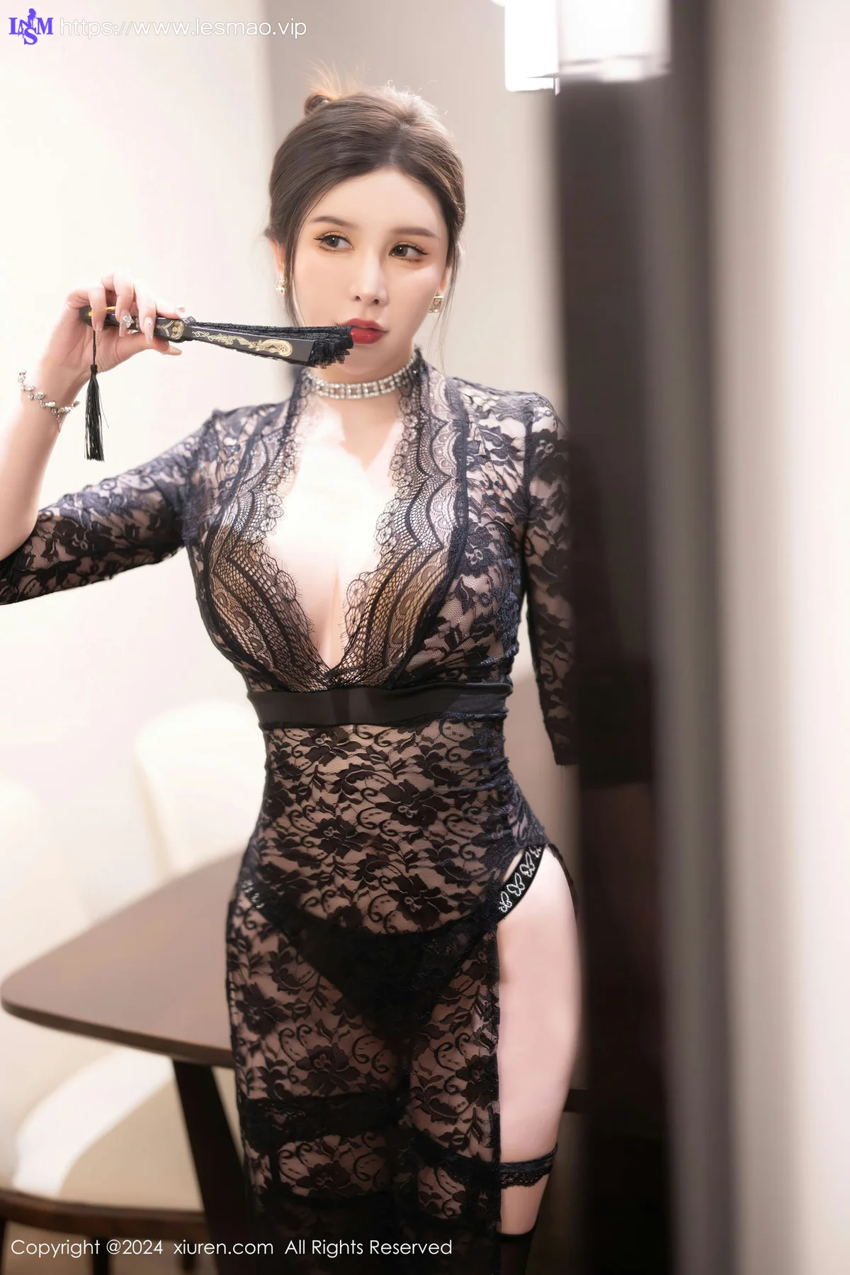 XiuRen 秀人 No.8222  李丽莎 黑色薄纱长裙性感写真1 - 18