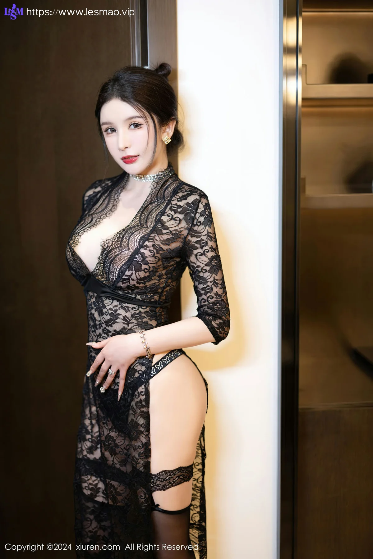 XiuRen 秀人 No.8222  李丽莎 黑色薄纱长裙性感写真1 - 39