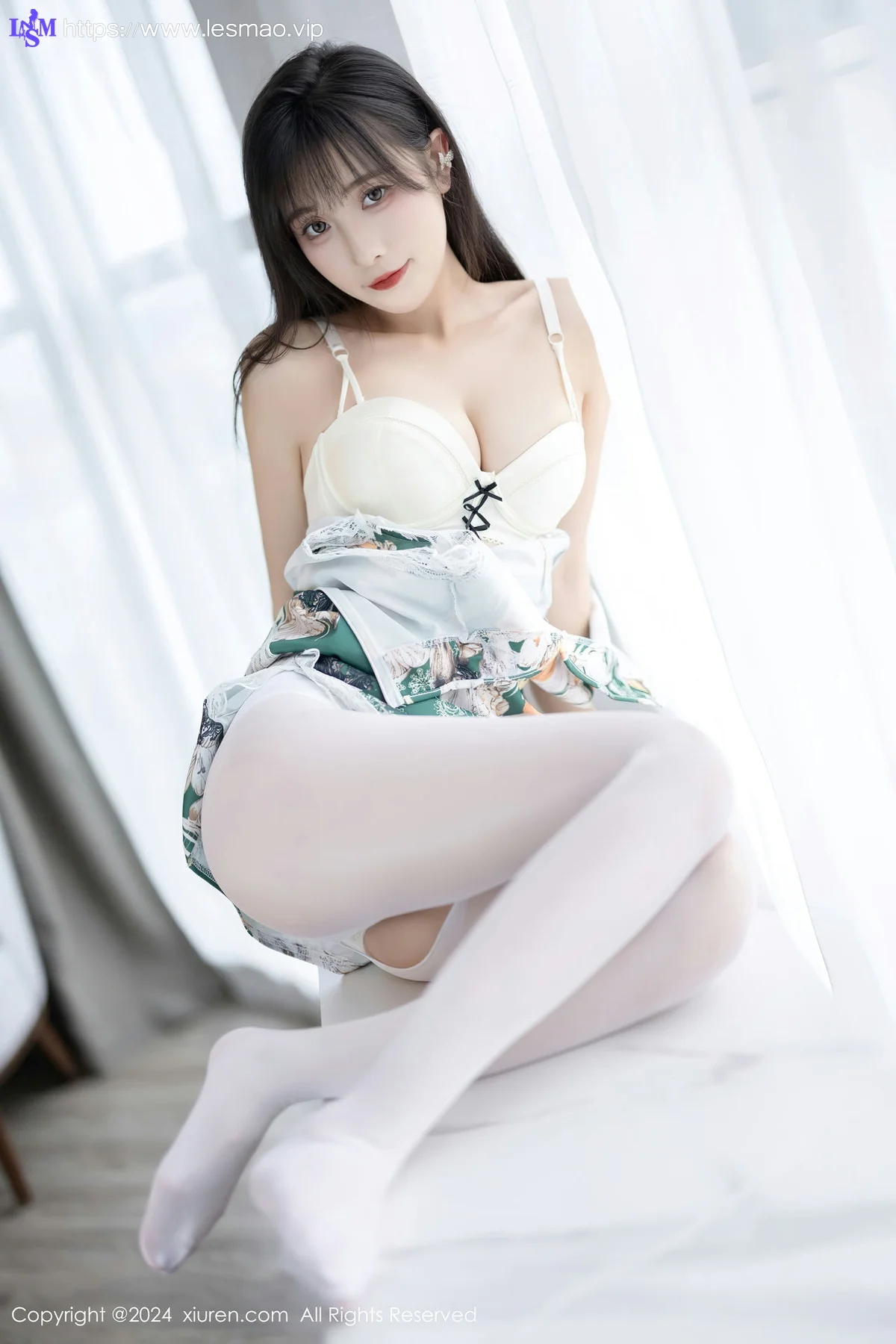 XiuRen 秀人 No.8231  林星阑 绿色图案旗袍性感写真1 - 41