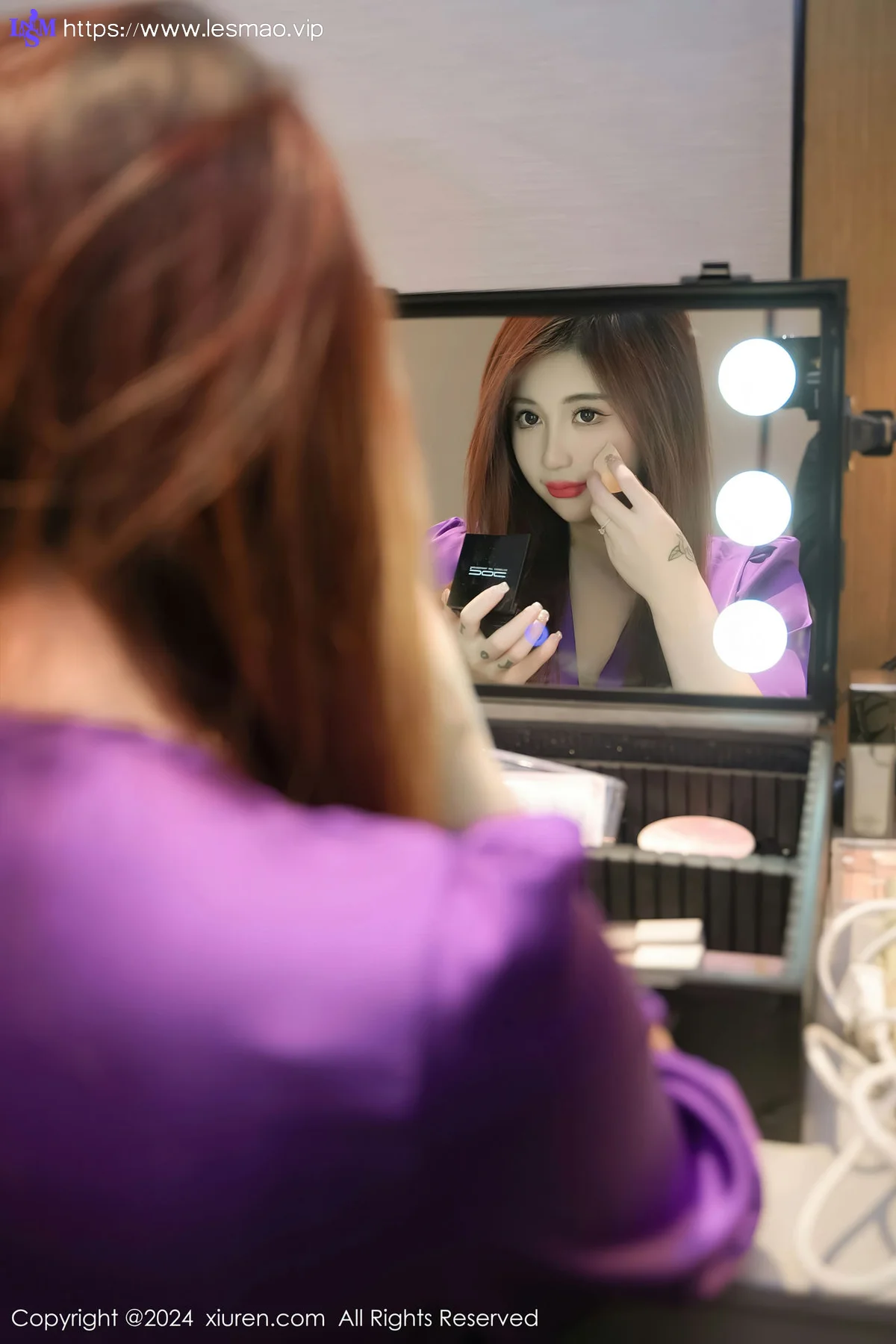 XiuRen 秀人 No.8237  美七 Mia 紫色蕾丝内衣性感写真 - 8