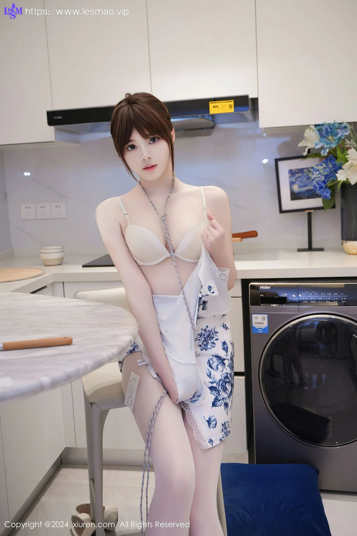 XiuRen 秀人 No.8255  梦灵儿Mini 青色轻透情趣旗袍性感写真1 - 42