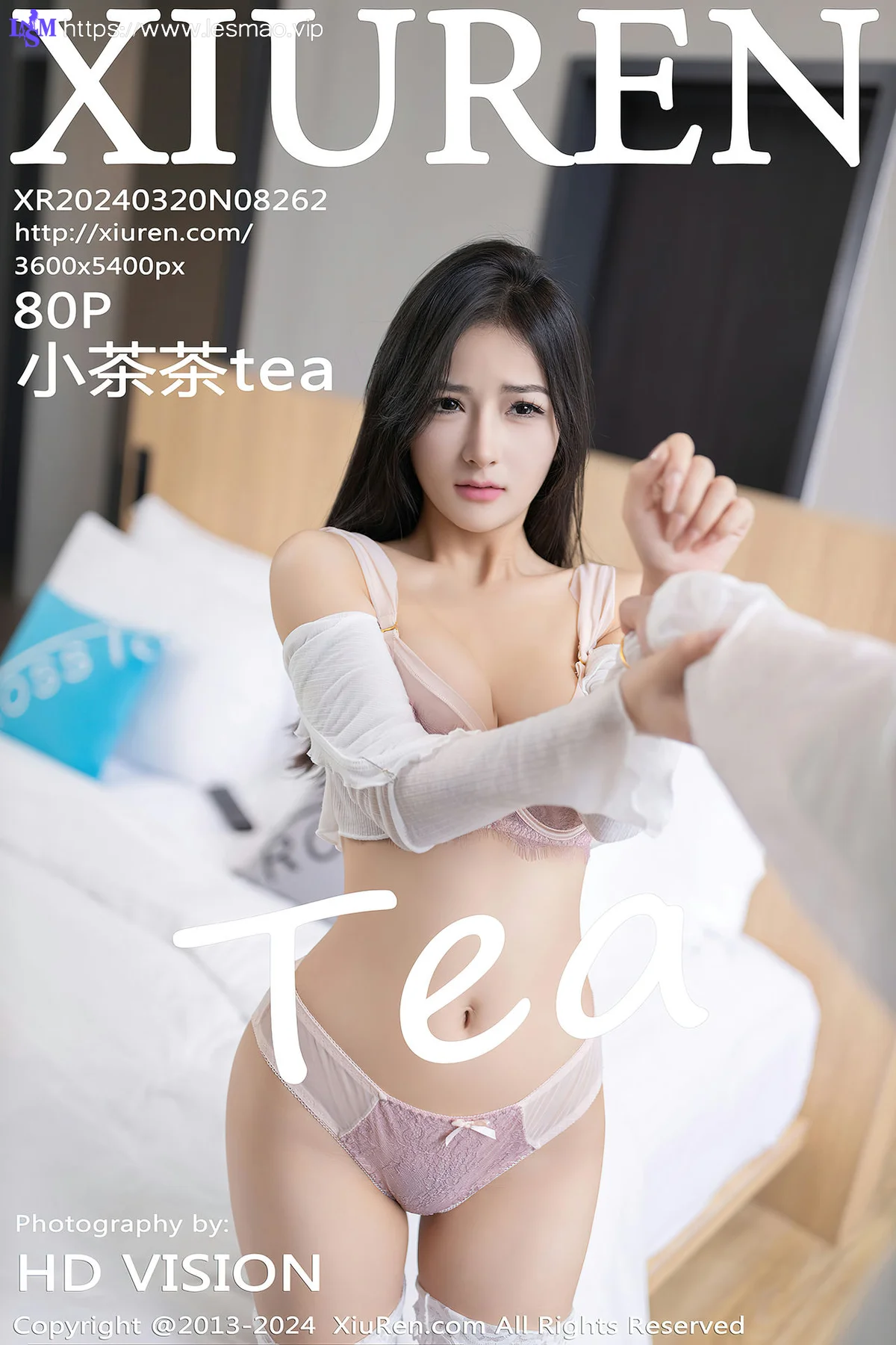 XiuRen 秀人 No.8262  小茶茶tea 粉灰色蕾丝写真发布1 - 81