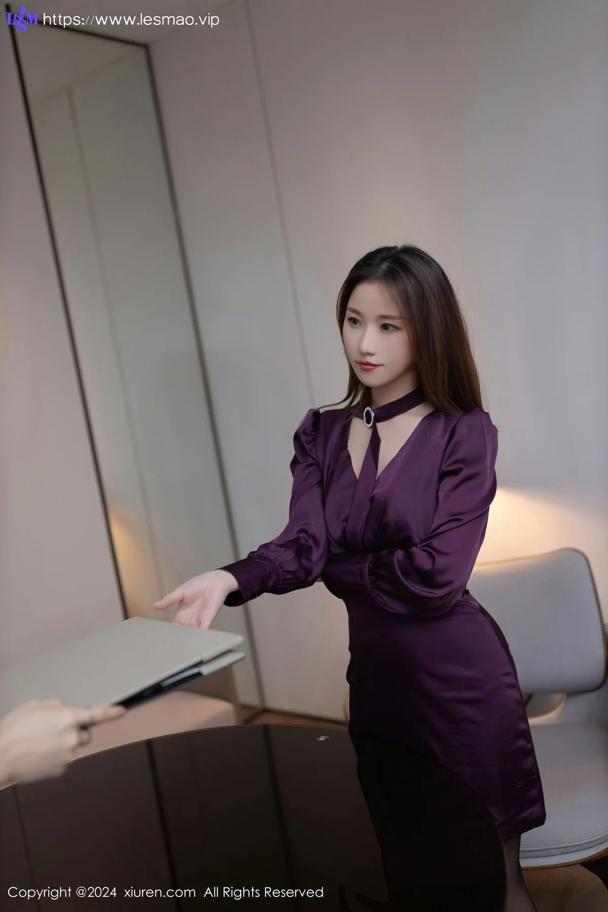 XiuRen 秀人 No.8264  杏子Yada 感紫灰色蕾丝内衣性感写真33 - 2