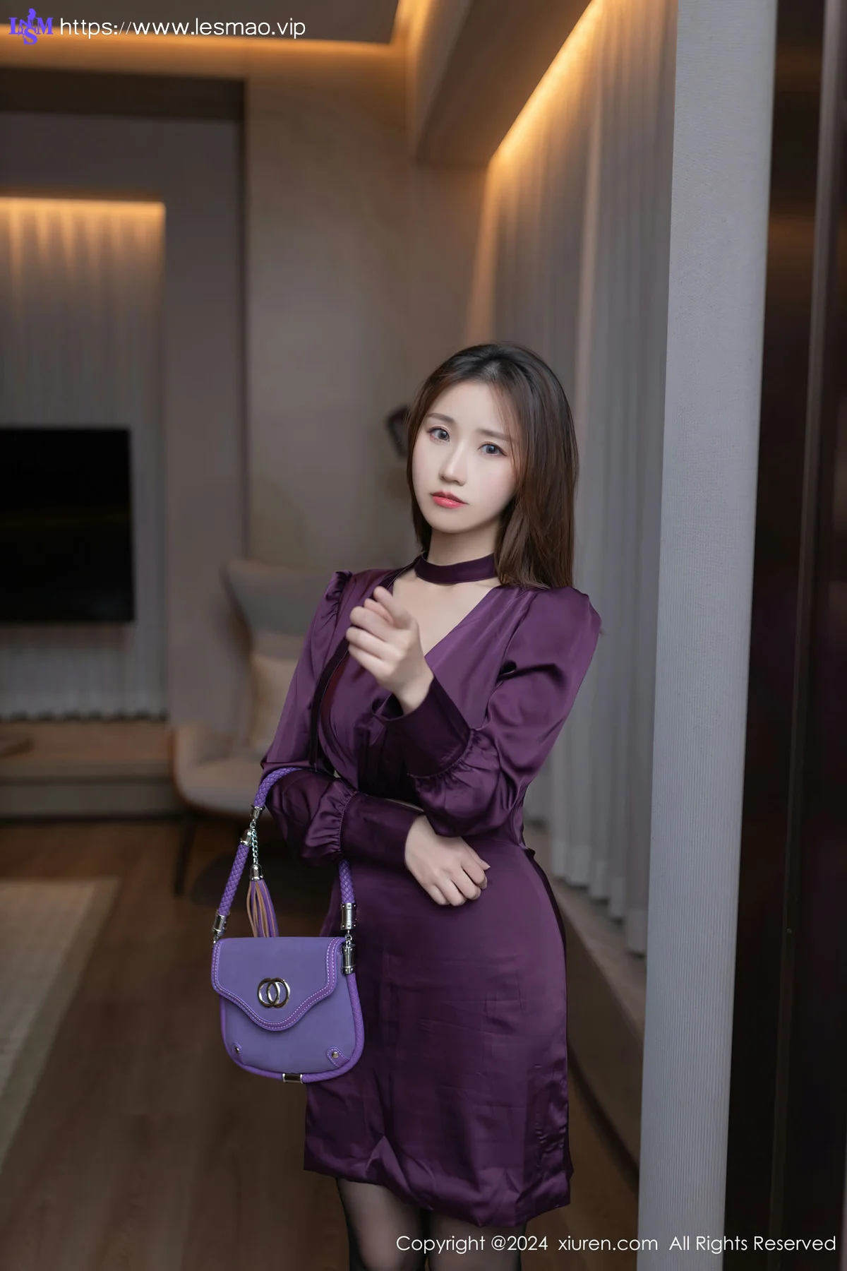 XiuRen 秀人 No.8264  杏子Yada 感紫灰色蕾丝内衣性感写真33 - 24