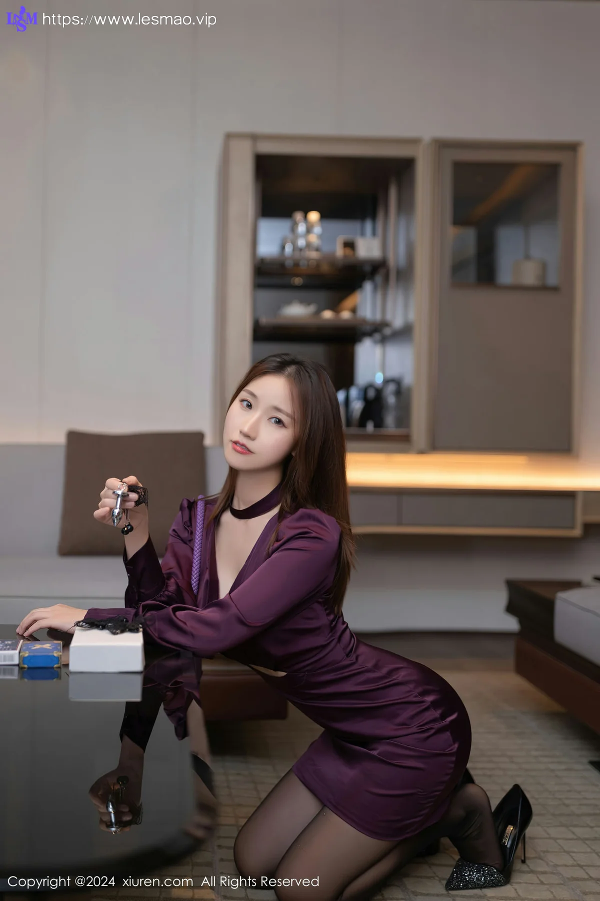 XiuRen 秀人 No.8264  杏子Yada 感紫灰色蕾丝内衣性感写真33 - 25