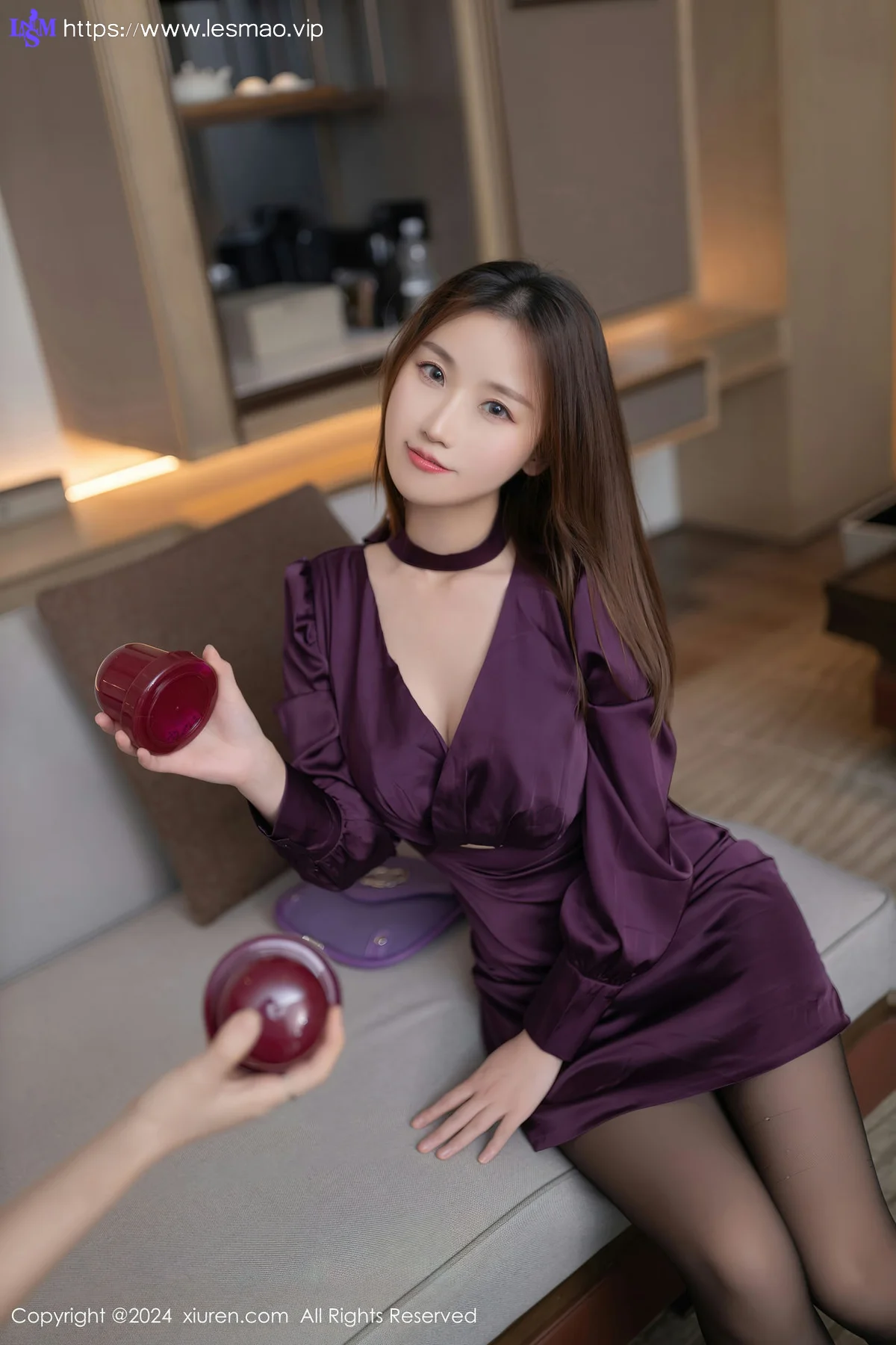 XiuRen 秀人 No.8264  杏子Yada 感紫灰色蕾丝内衣性感写真33 - 27