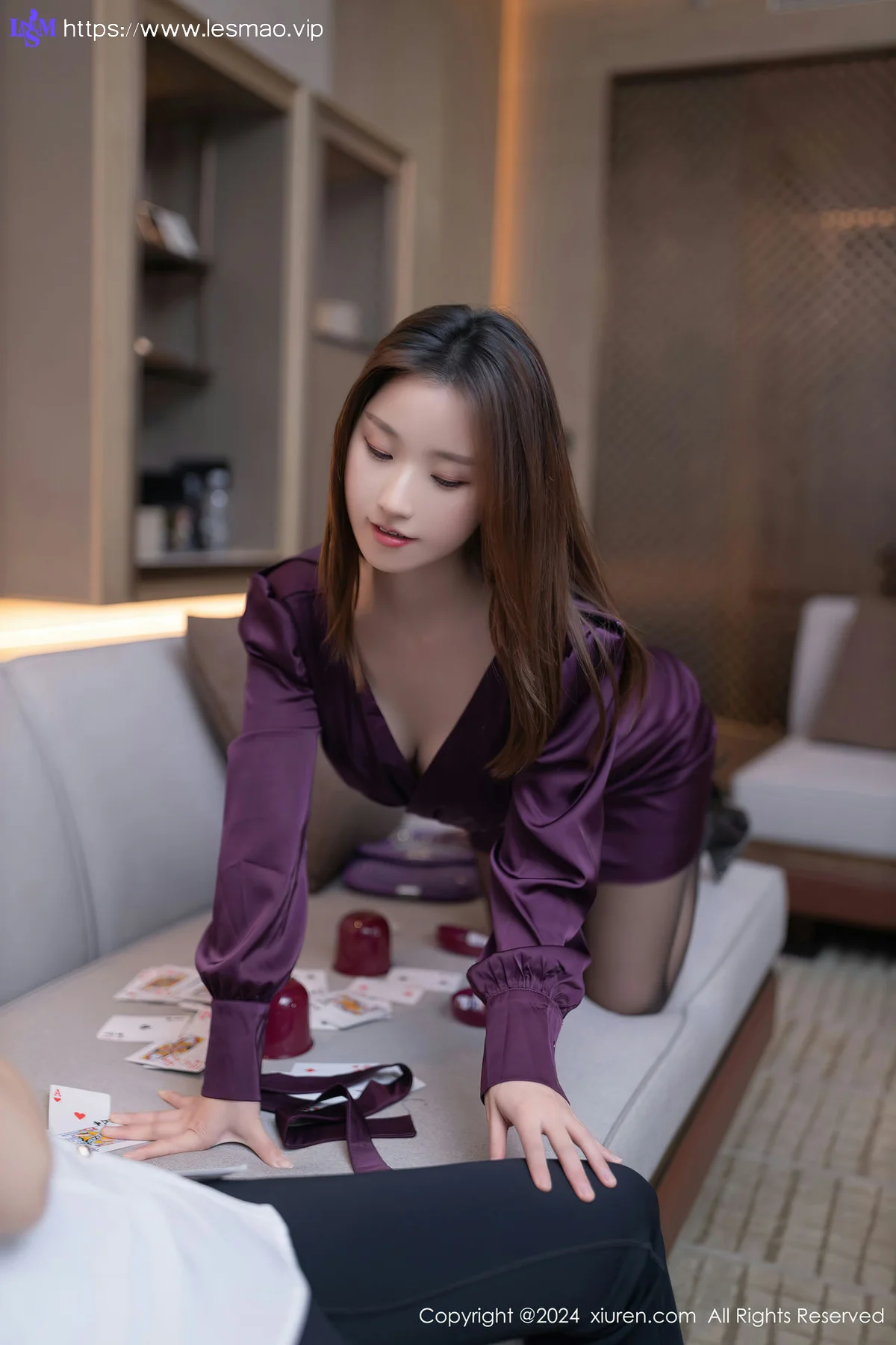 XiuRen 秀人 No.8264  杏子Yada 感紫灰色蕾丝内衣性感写真33 - 33