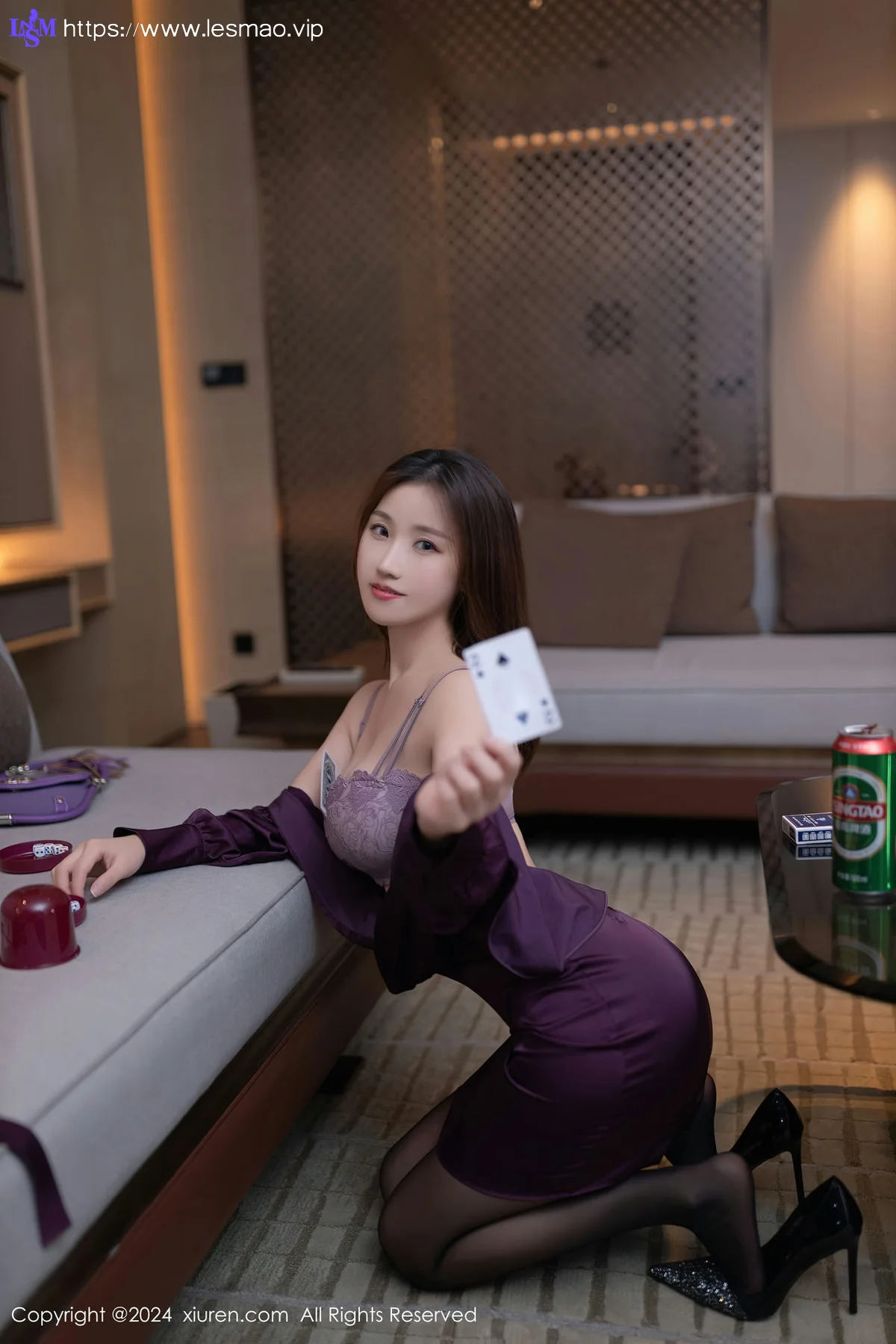 XiuRen 秀人 No.8264  杏子Yada 感紫灰色蕾丝内衣性感写真33 - 39