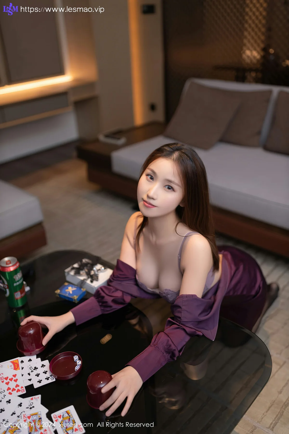 XiuRen 秀人 No.8264  杏子Yada 感紫灰色蕾丝内衣性感写真33 - 46