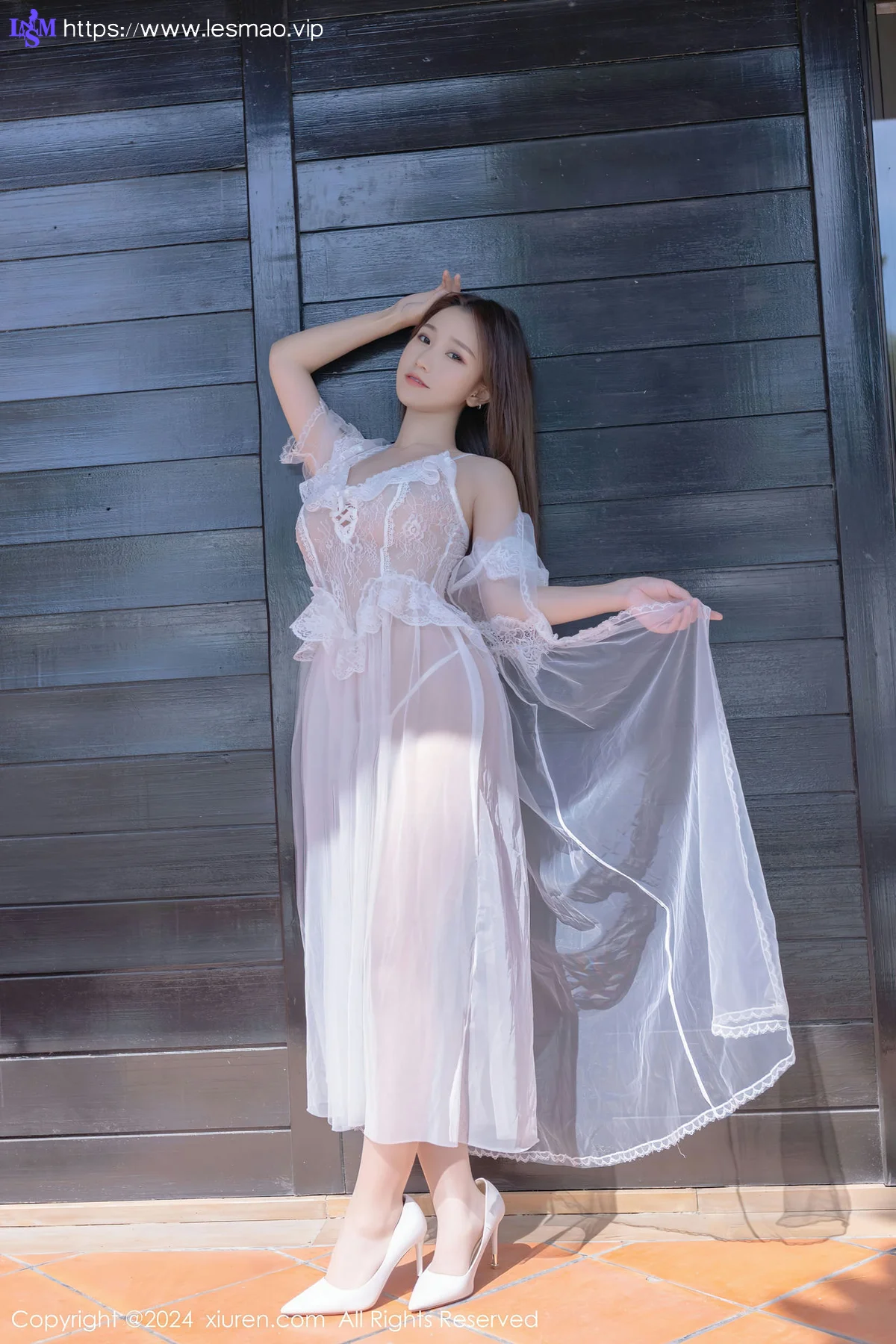 XiuRen 秀人 No.8302 杏子Yada 白色薄纱长裙性感写真3 - 25