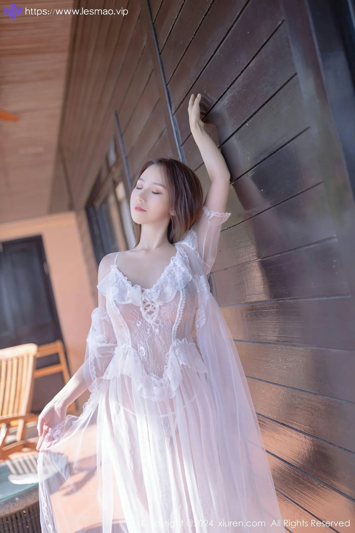 XiuRen 秀人 No.8302 杏子Yada 白色薄纱长裙性感写真3 - 27