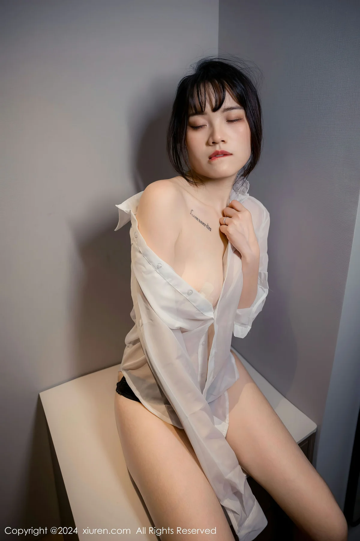 XiuRen 秀人 No.8320 唐安诺 黑色网格袜首套写真 - 50