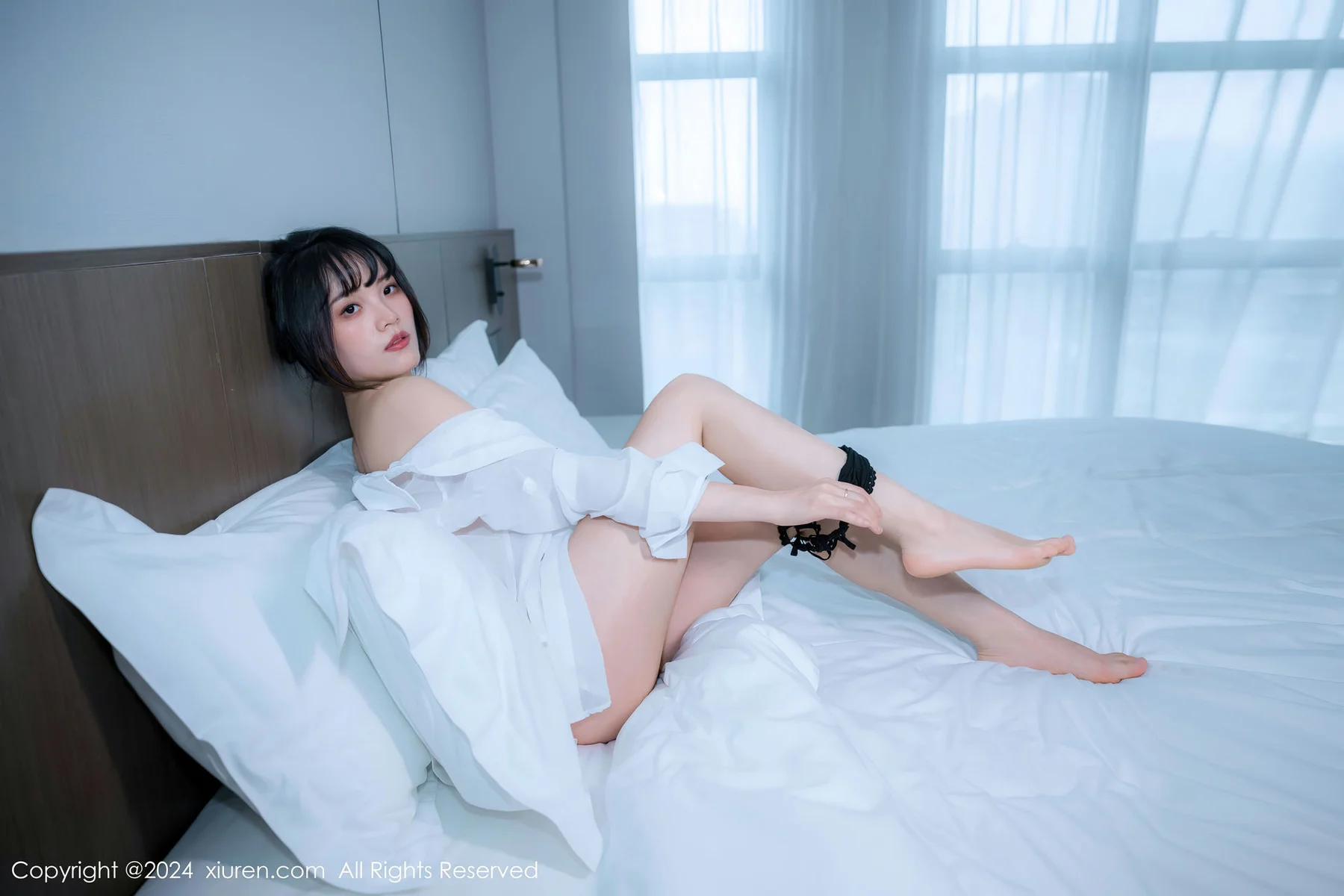 XiuRen 秀人 No.8320 唐安诺 黑色网格袜首套写真 - 75