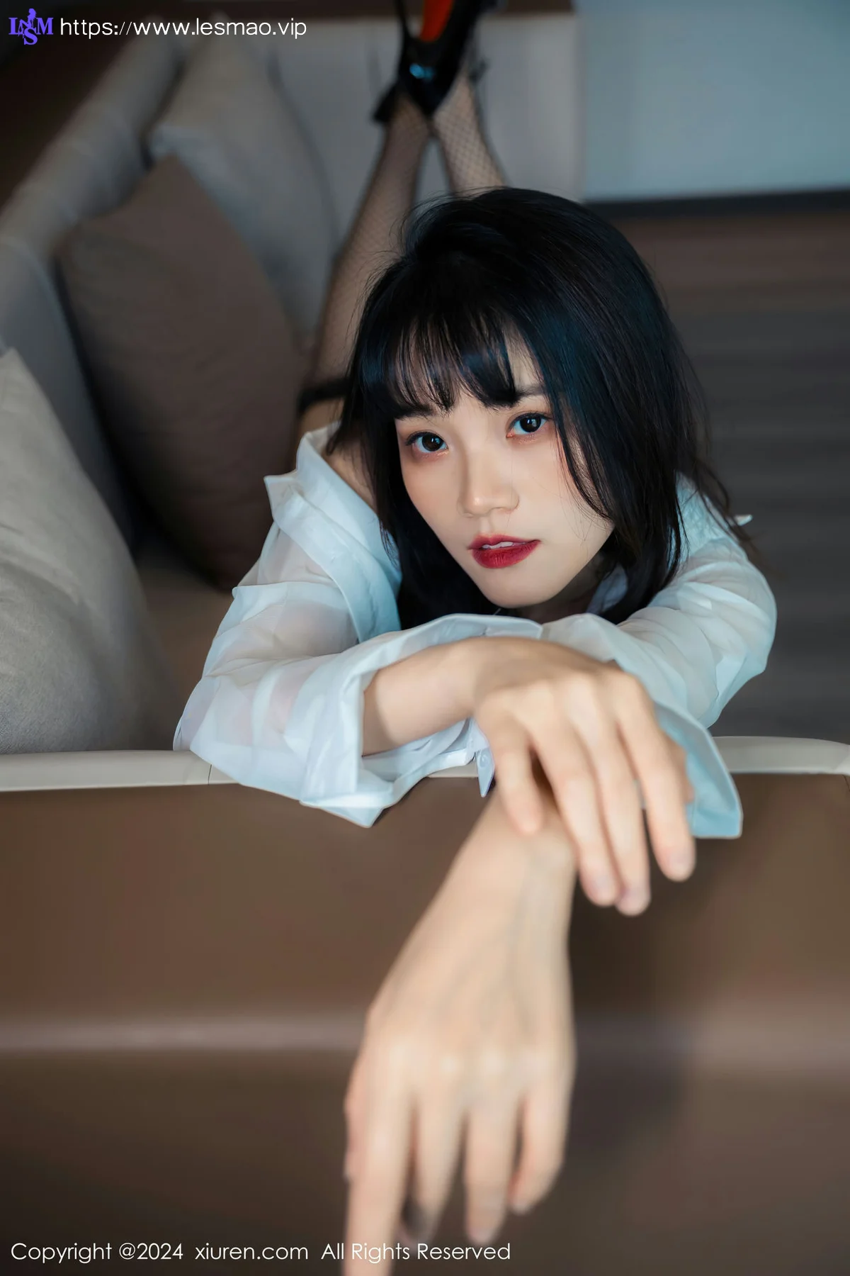 XiuRen 秀人 No.8320 唐安诺 黑色网格袜首套写真 - 84