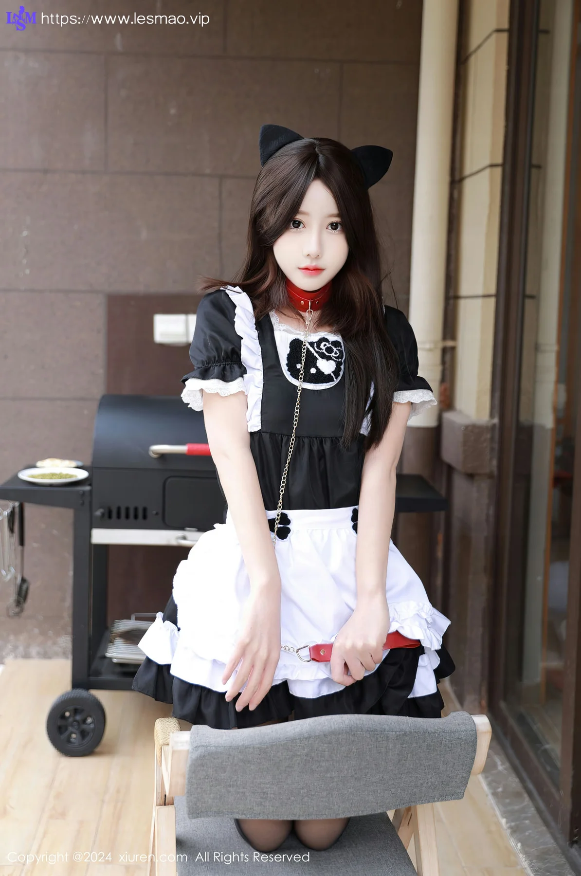 XiuRen 秀人 No.8351 桃妖夭 黑色女仆服饰性感写真11 - 17