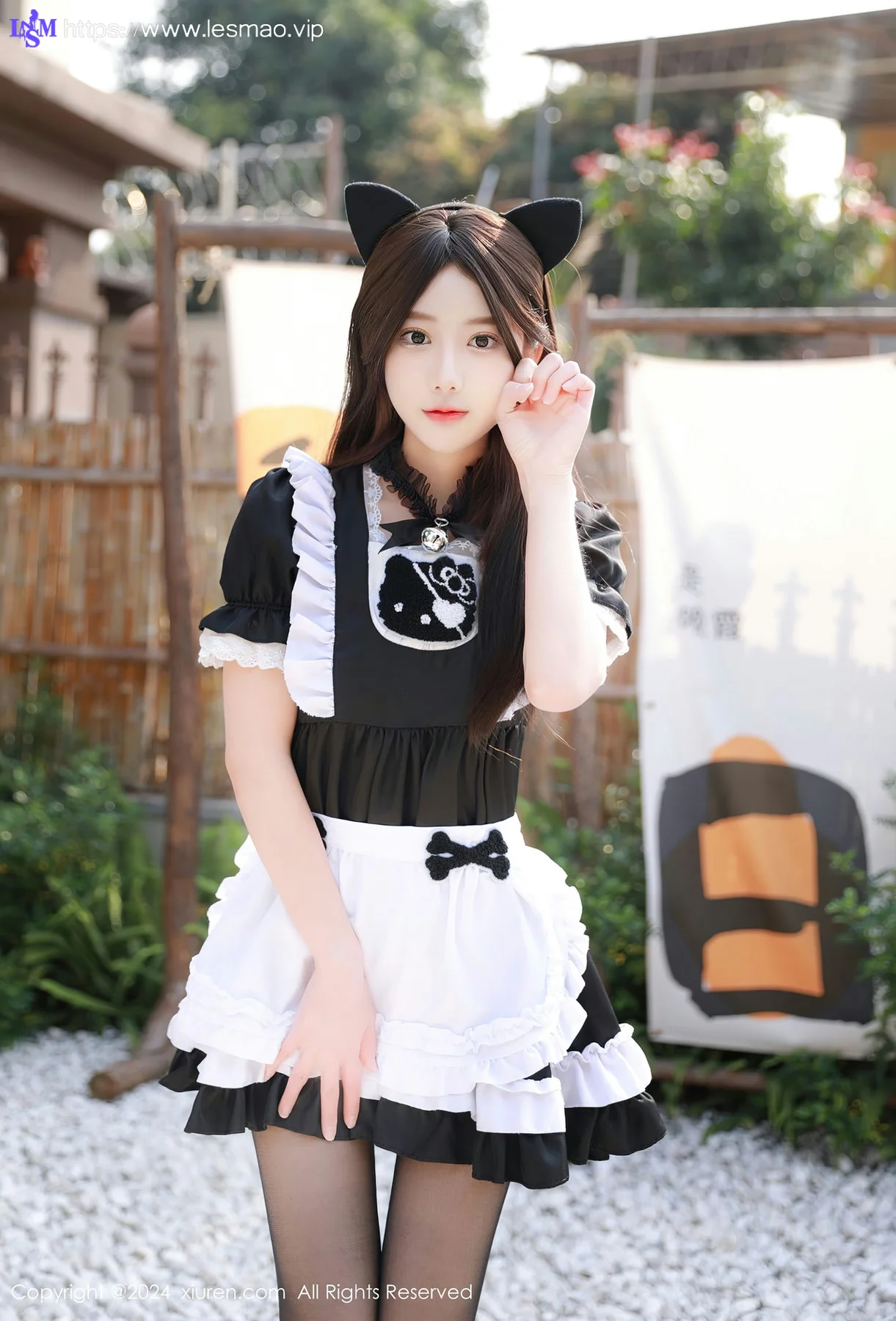XiuRen 秀人 No.8351 桃妖夭 黑色女仆服饰性感写真11 - 56