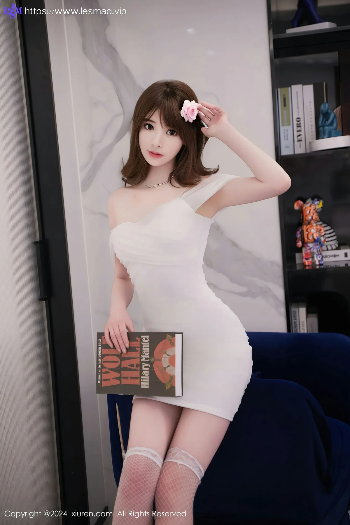 XiuRen 秀人 No.8407 梦灵儿Mini 白色露肩连衣短裙性感写真3 - 38