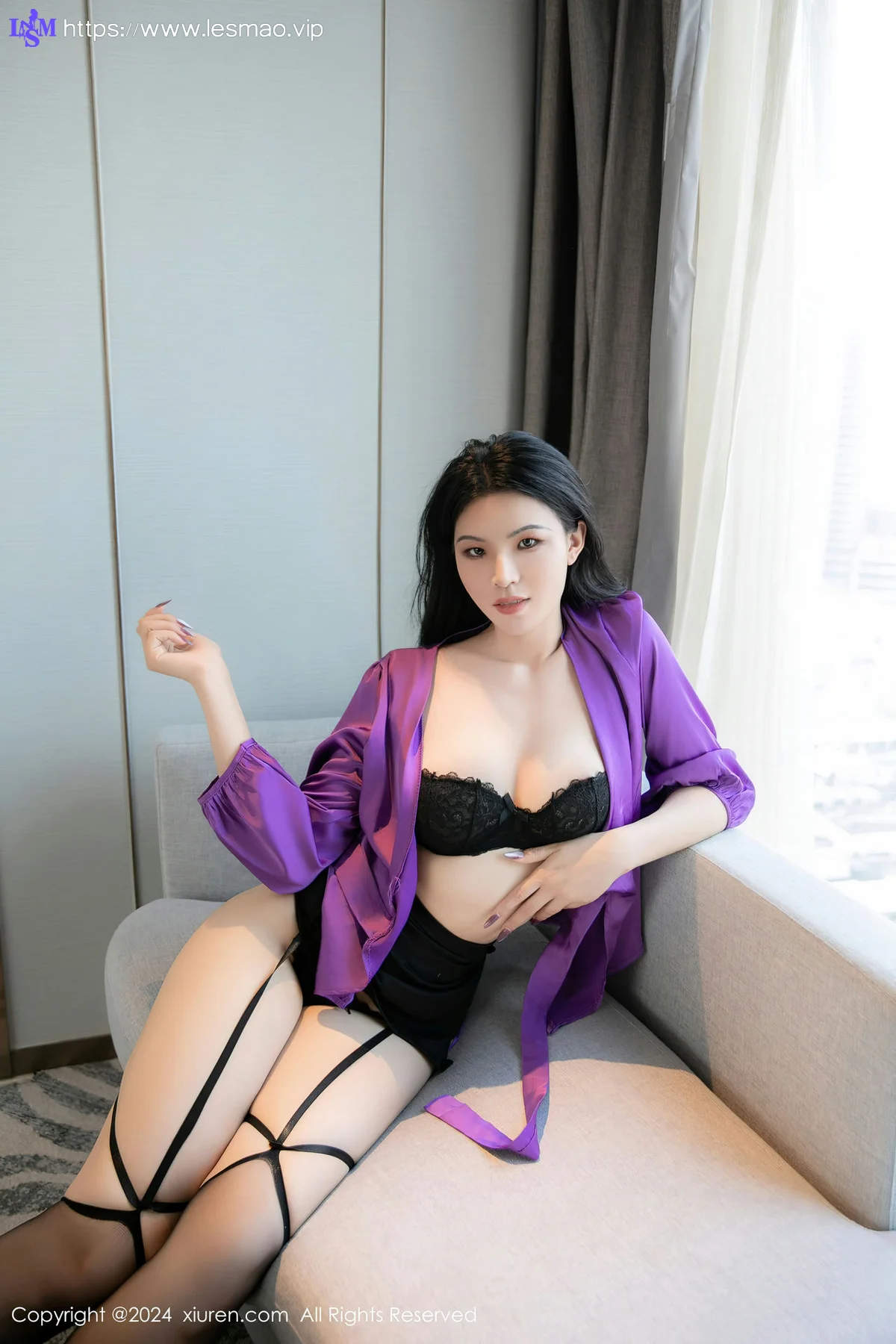 XiuRen 秀人 No.8511 林晚的林晚 首套写真感黑色蕾丝内衣 - 31