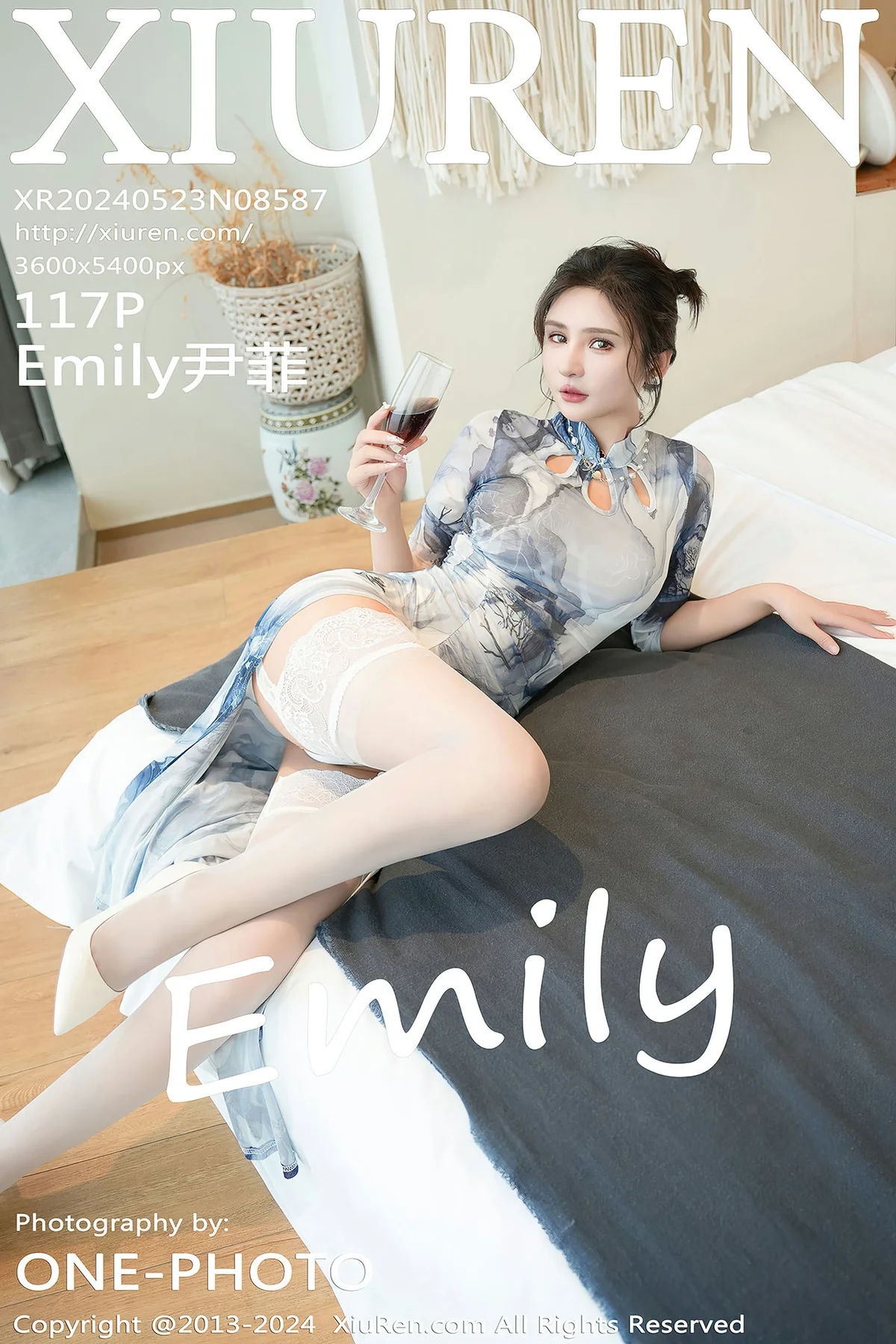 XiuRen 秀人 No.8587 Emily尹菲 浅色旗袍性感写真3 - 118
