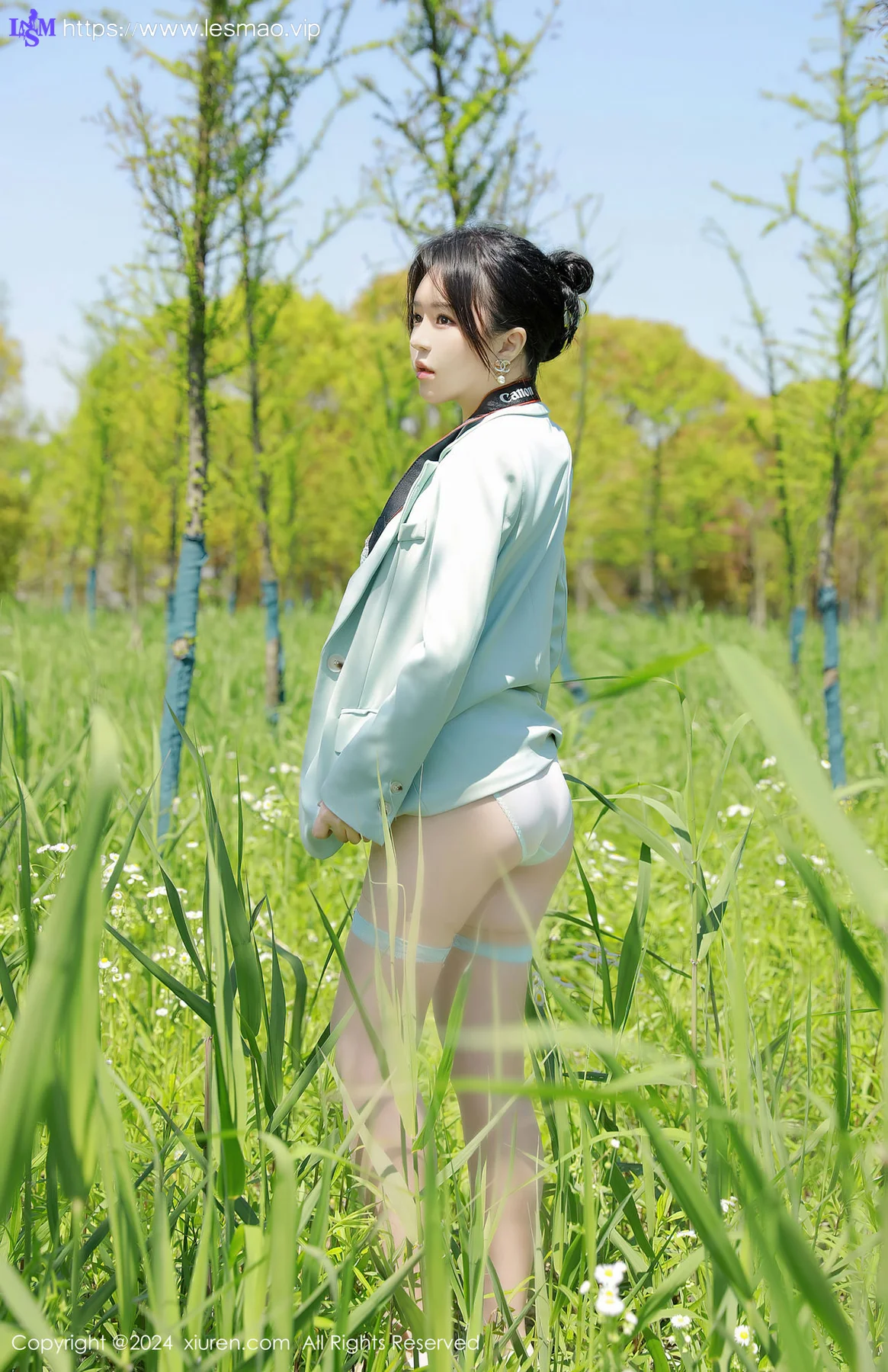 XiuRen 秀人 No.8601 小薯条nienie 浅绿色内衣性感写真11 - 25