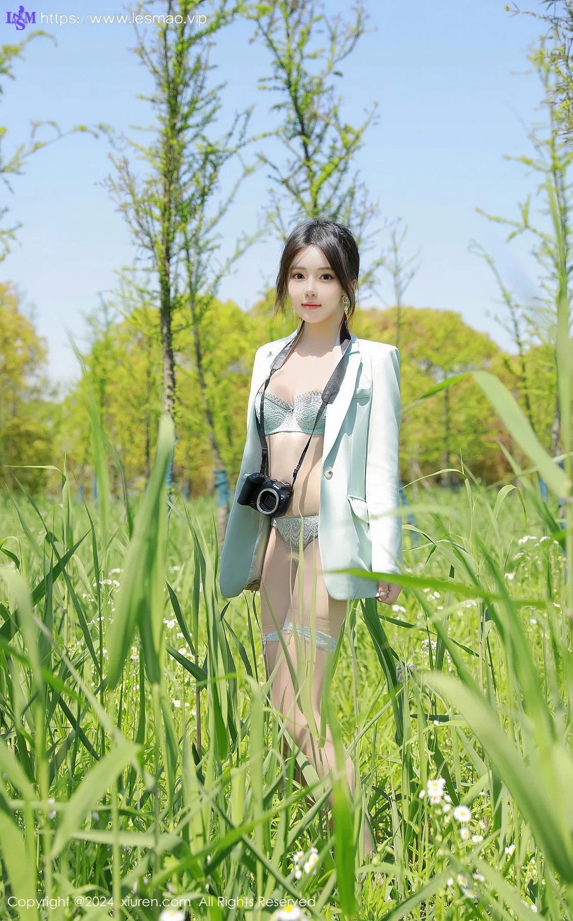 XiuRen 秀人 No.8601 小薯条nienie 浅绿色内衣性感写真11 - 26