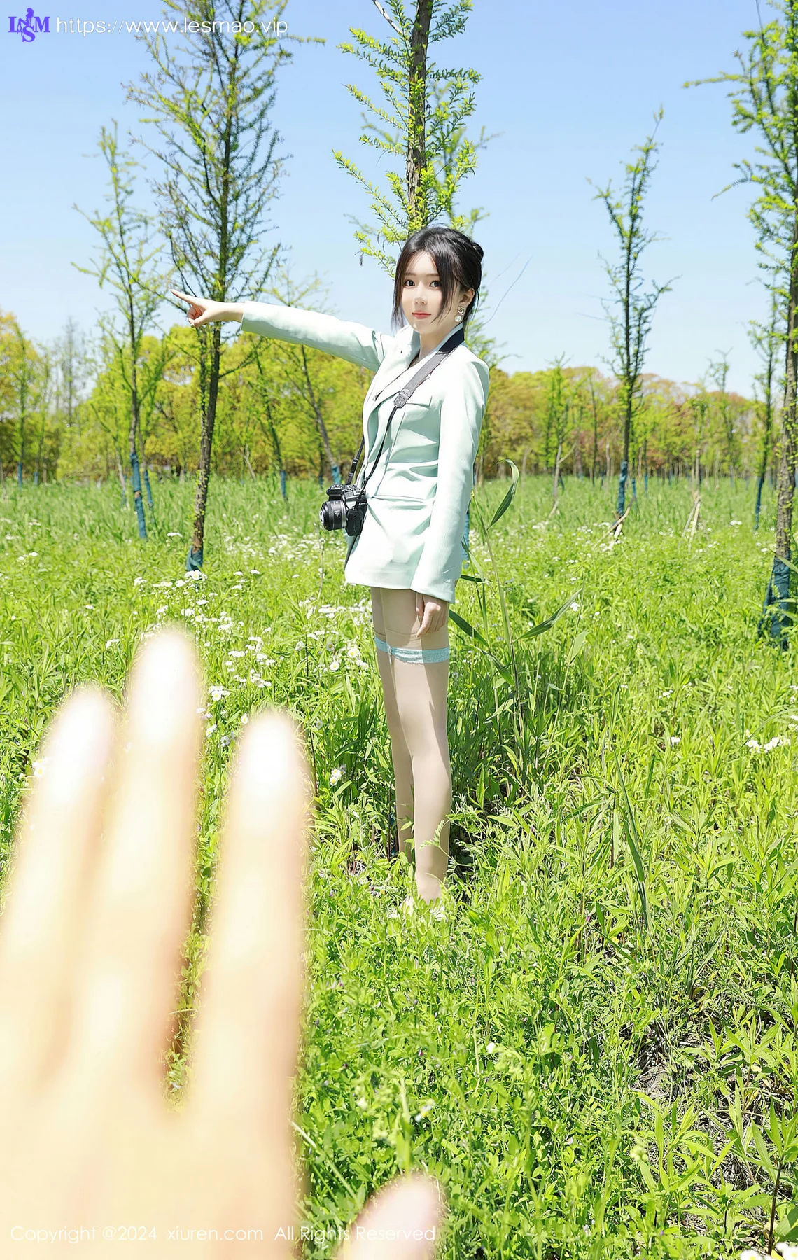 XiuRen 秀人 No.8601 小薯条nienie 浅绿色内衣性感写真11 - 32