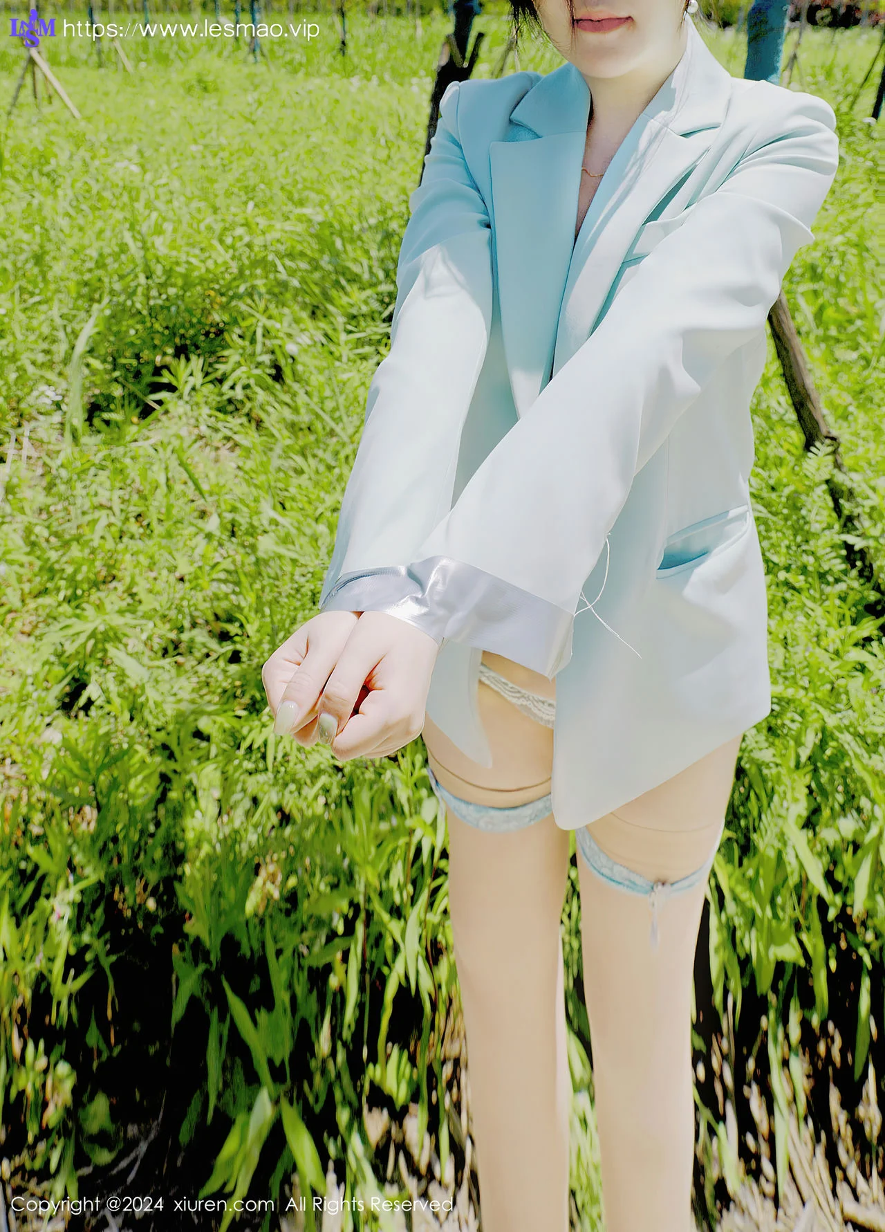 XiuRen 秀人 No.8601 小薯条nienie 浅绿色内衣性感写真11 - 55
