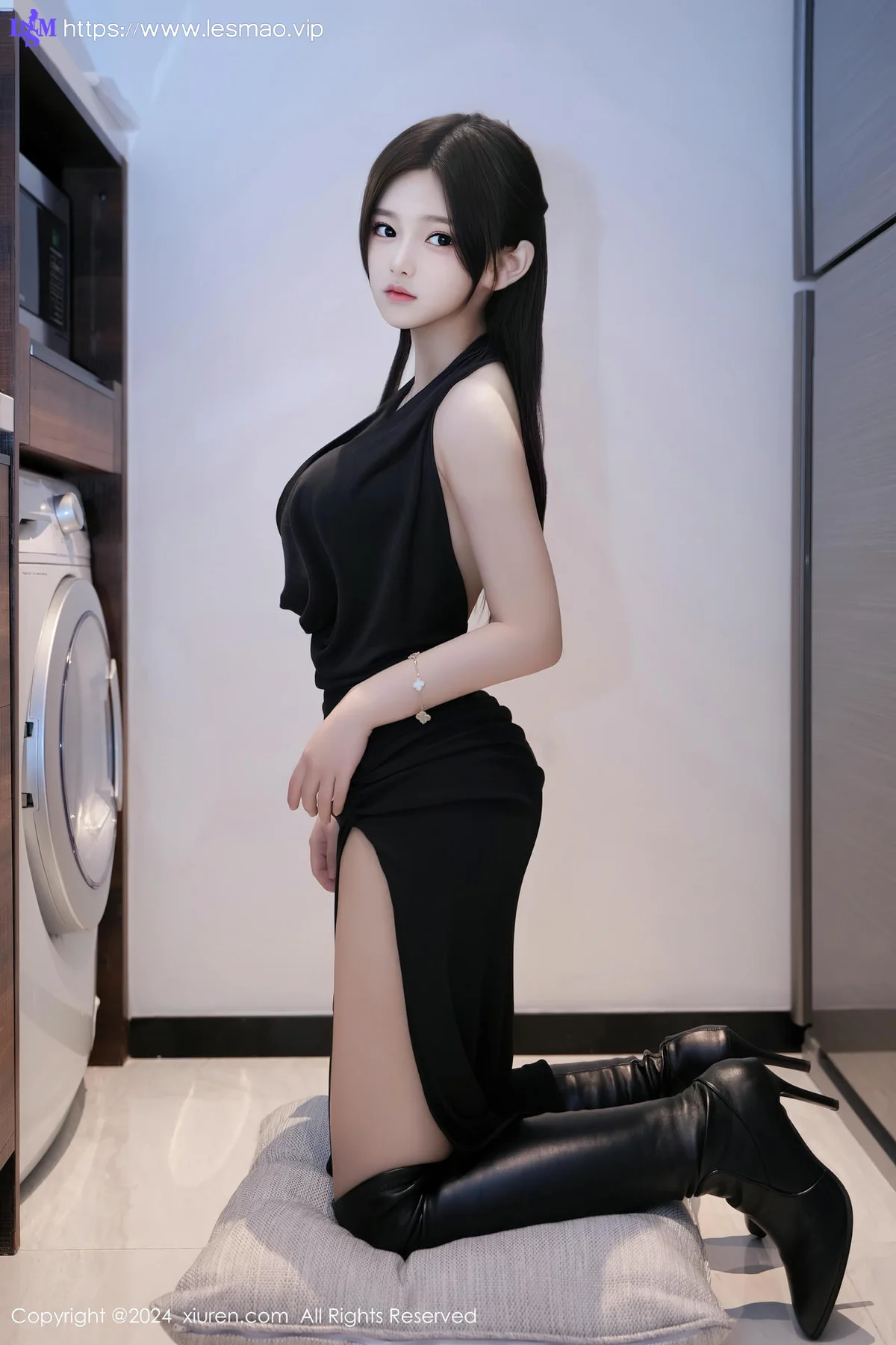 XiuRen 秀人 No.8623 奶茶味的包子 黑色连衣裙性感写真22 - 22