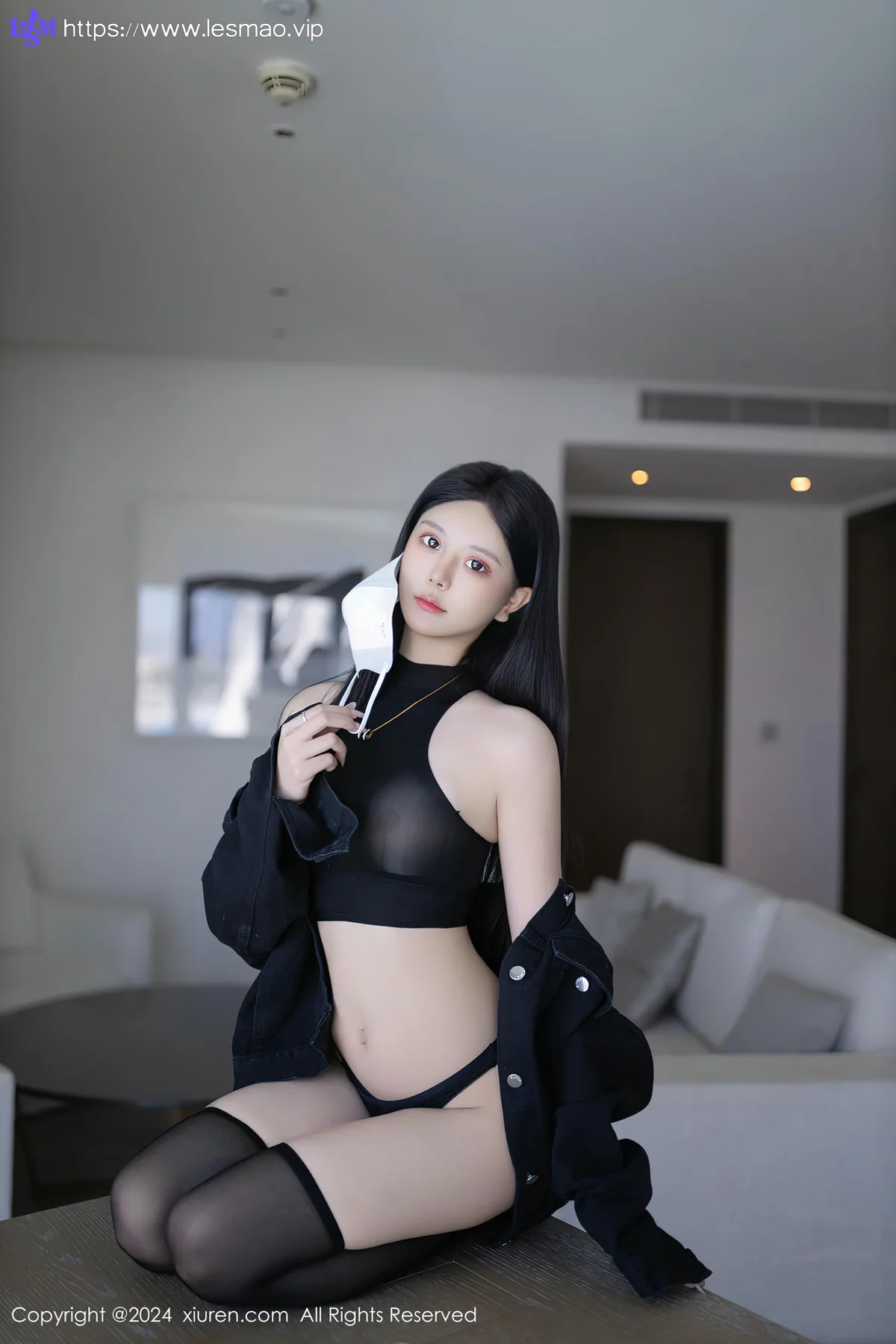XiuRen 秀人 No.8636 幼幼 黑色轻透内衣性感写真3 - 39
