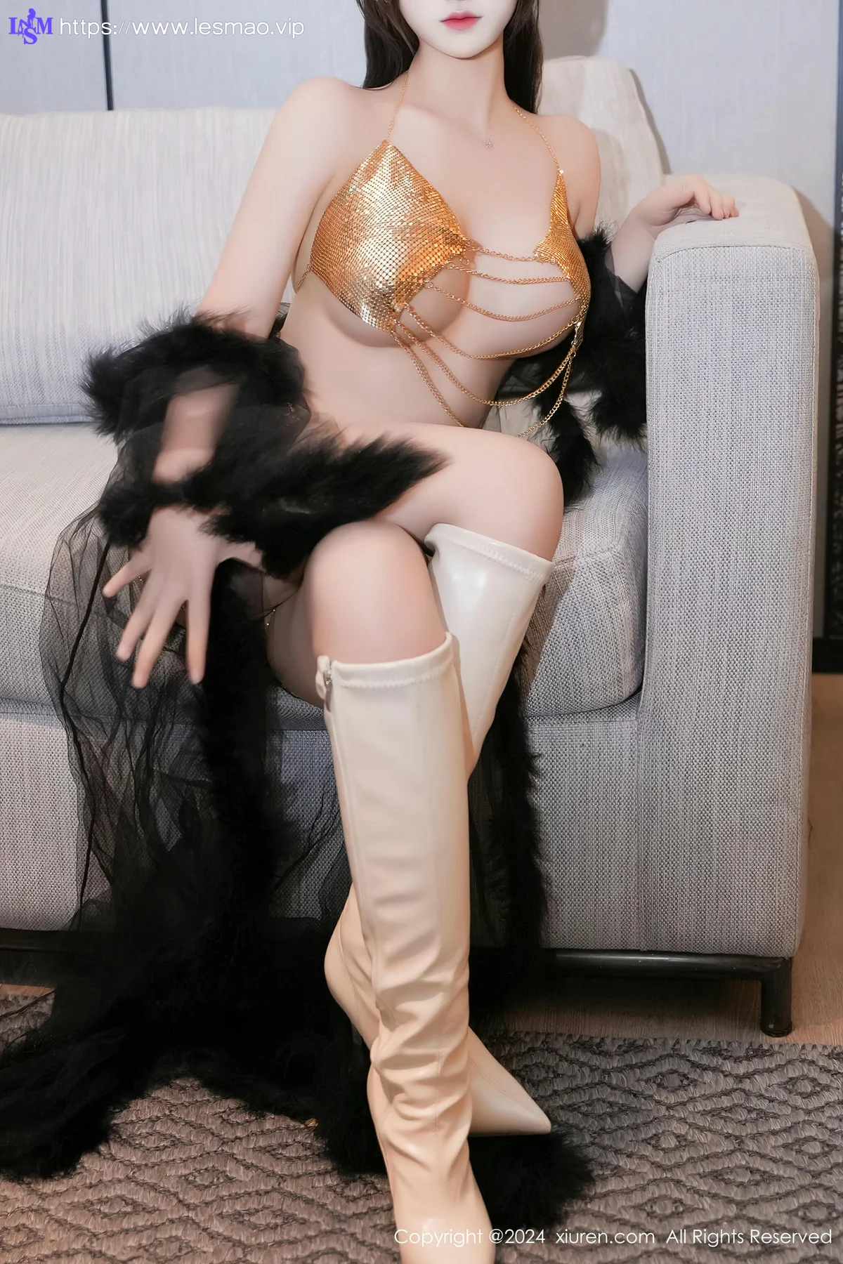 XiuRen 秀人 No.8686 奶茶味的包子 黑色薄纱性感写真 - 37